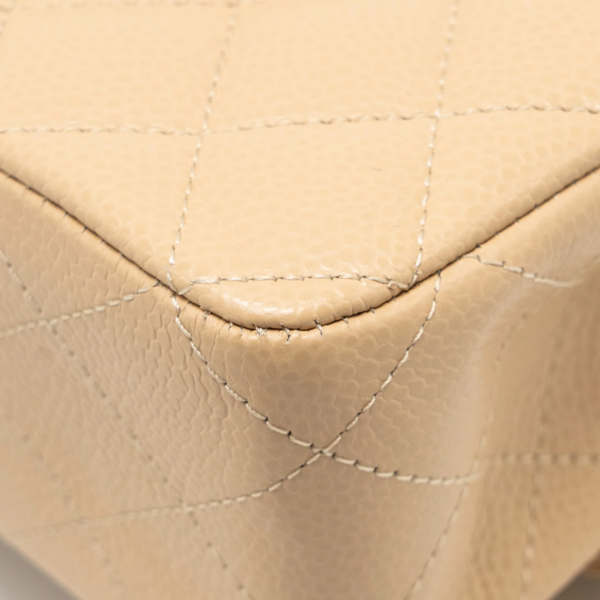 Chanel Medium Classic Double Flap Bag Caviar Beige SHW (Microchip) - Image 10