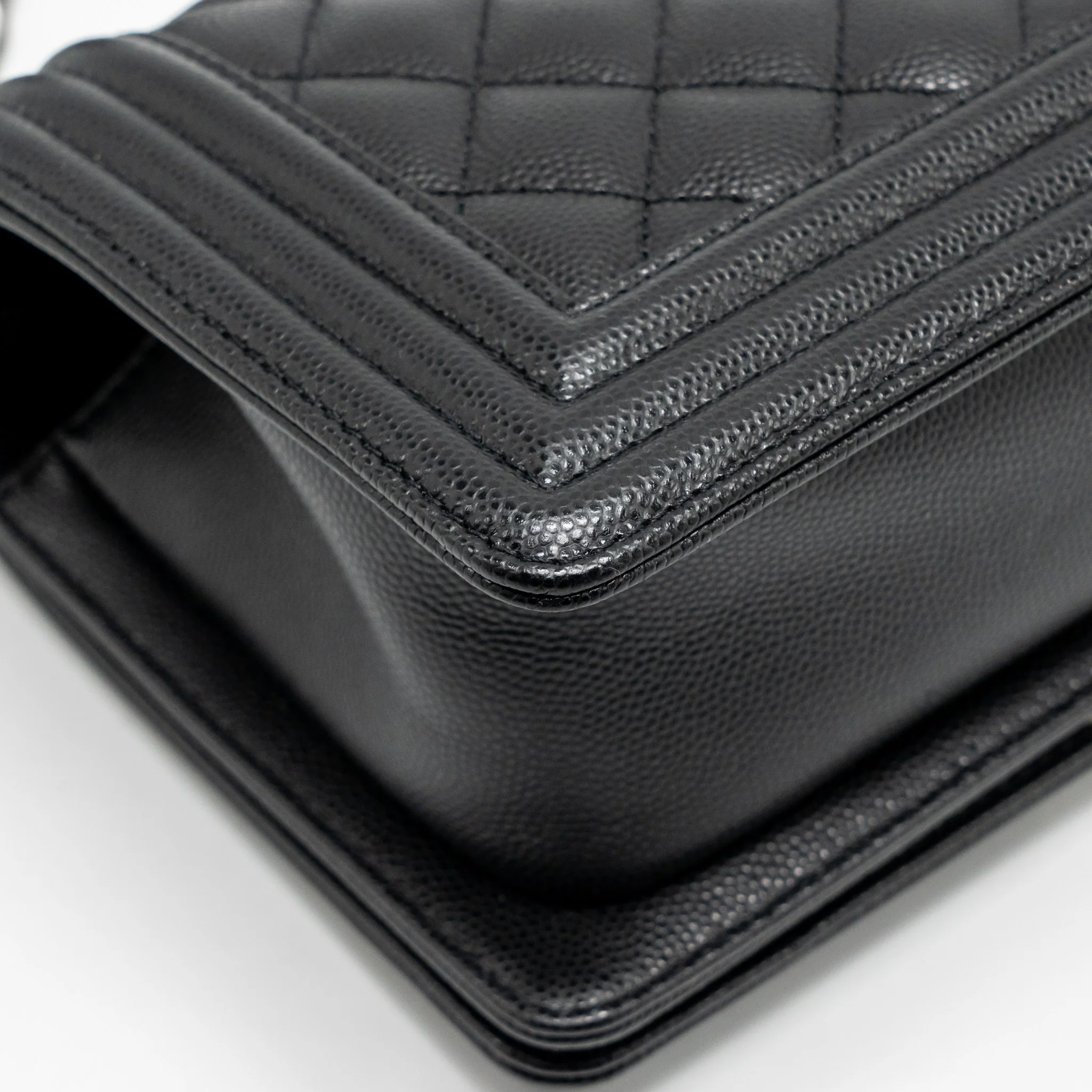 Chanel Small Boy Bag Caviar Black SHW (Microchip) - Image 10