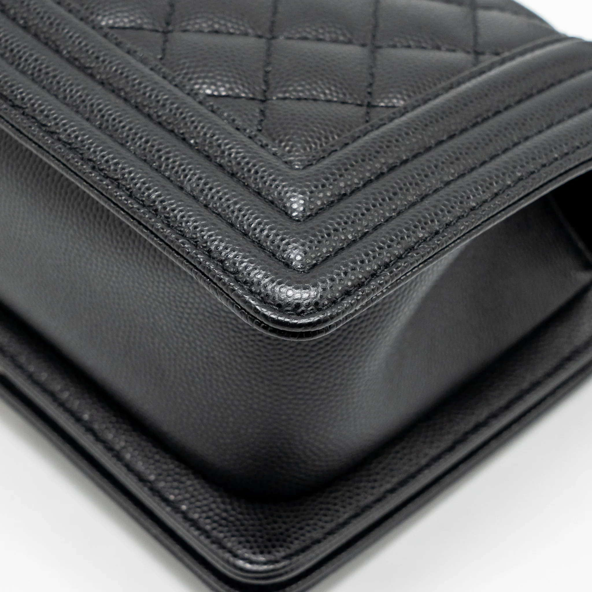 Chanel Small Boy Bag Caviar Black SHW (Microchip) - Image 11