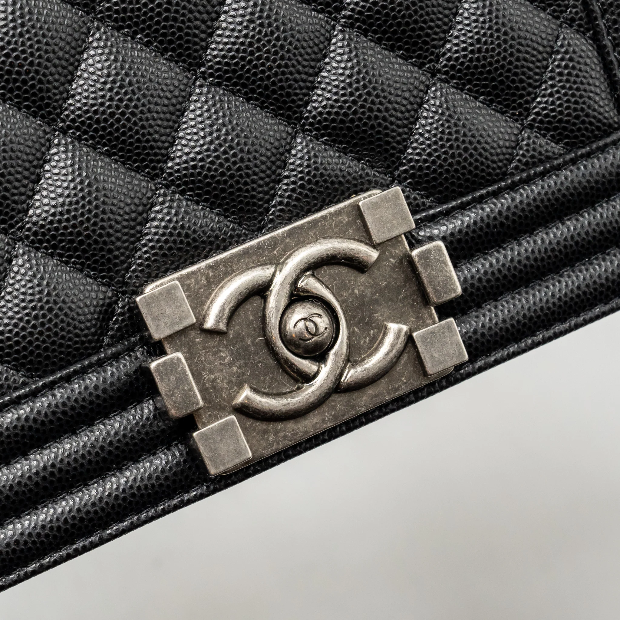 Chanel Small Boy Bag Caviar Black SHW (Microchip) - Image 13