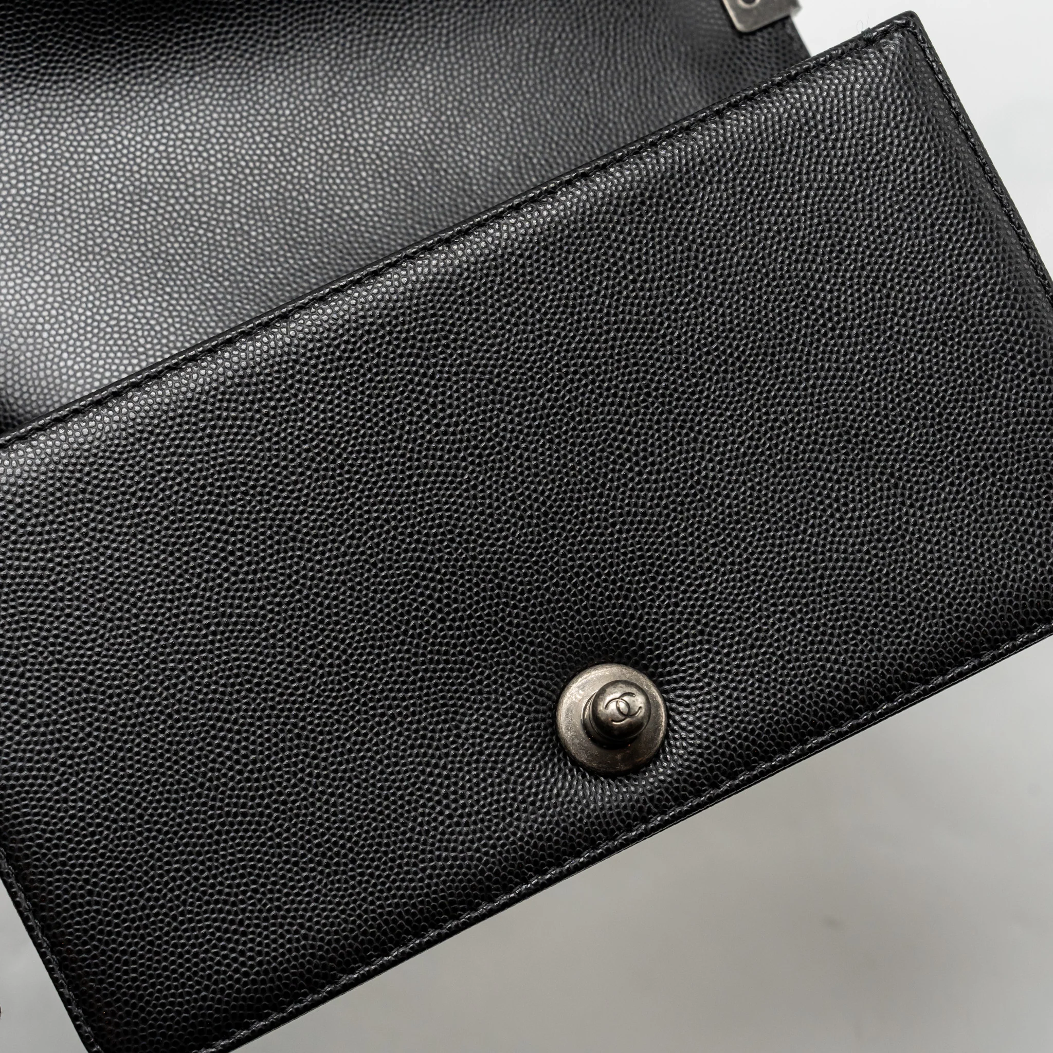 Chanel Small Boy Bag Caviar Black SHW (Microchip) - Image 14