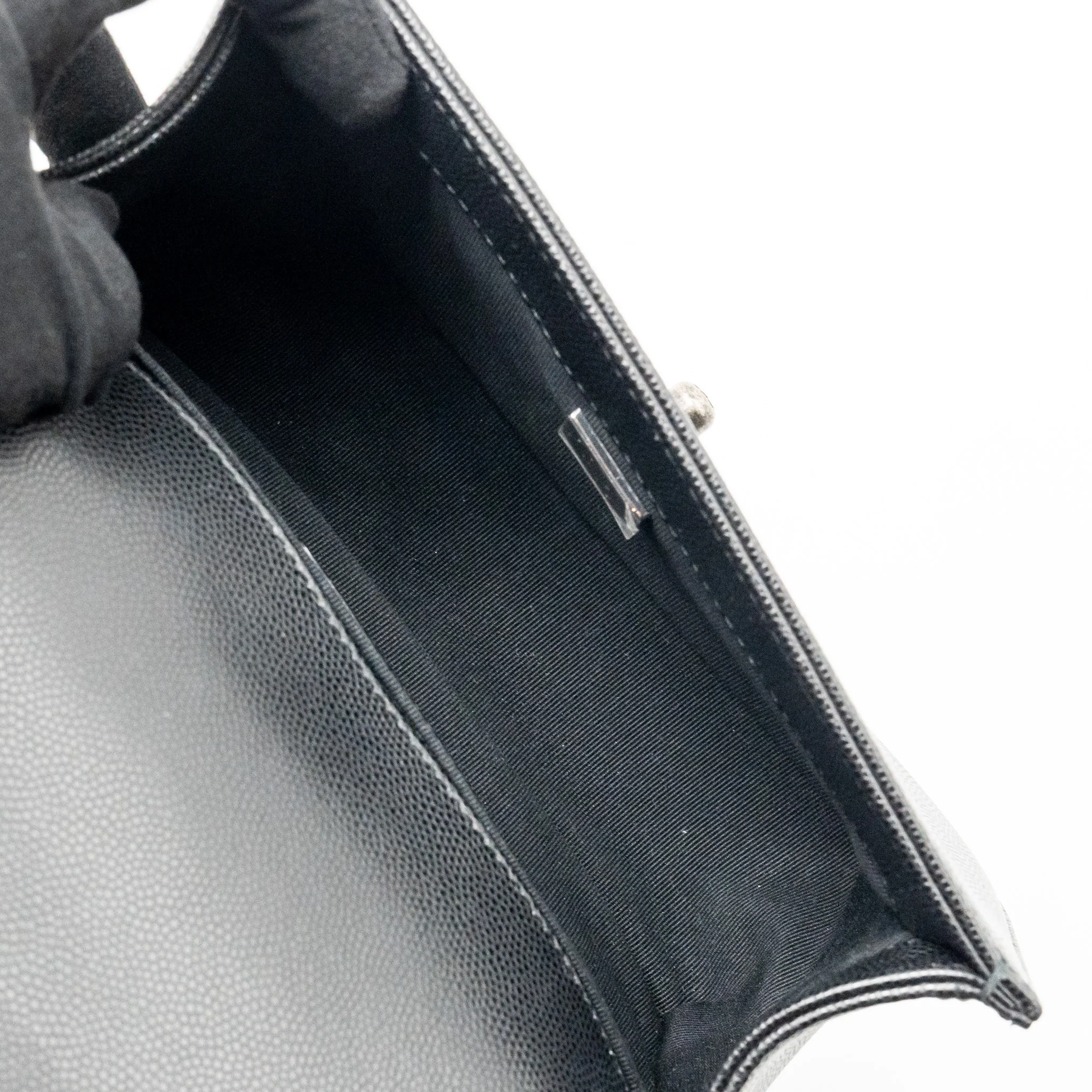 Chanel Small Boy Bag Caviar Black SHW (Microchip) - Image 16