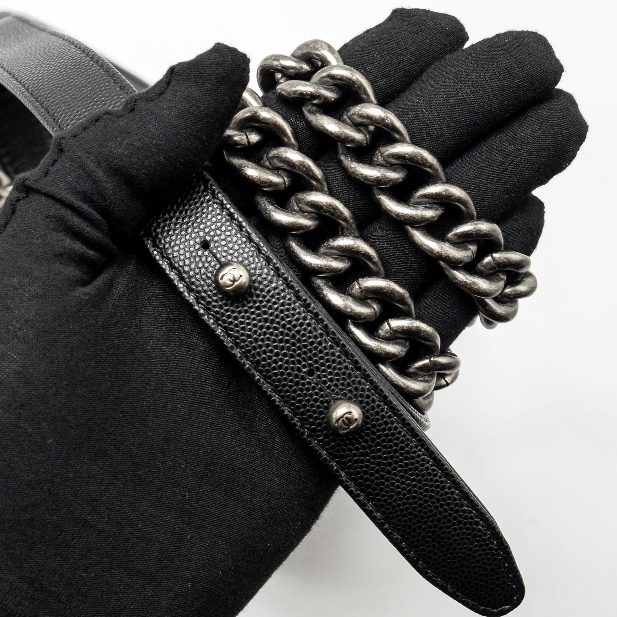 Chanel Small Boy Bag Caviar Black SHW (Microchip) - Image 19