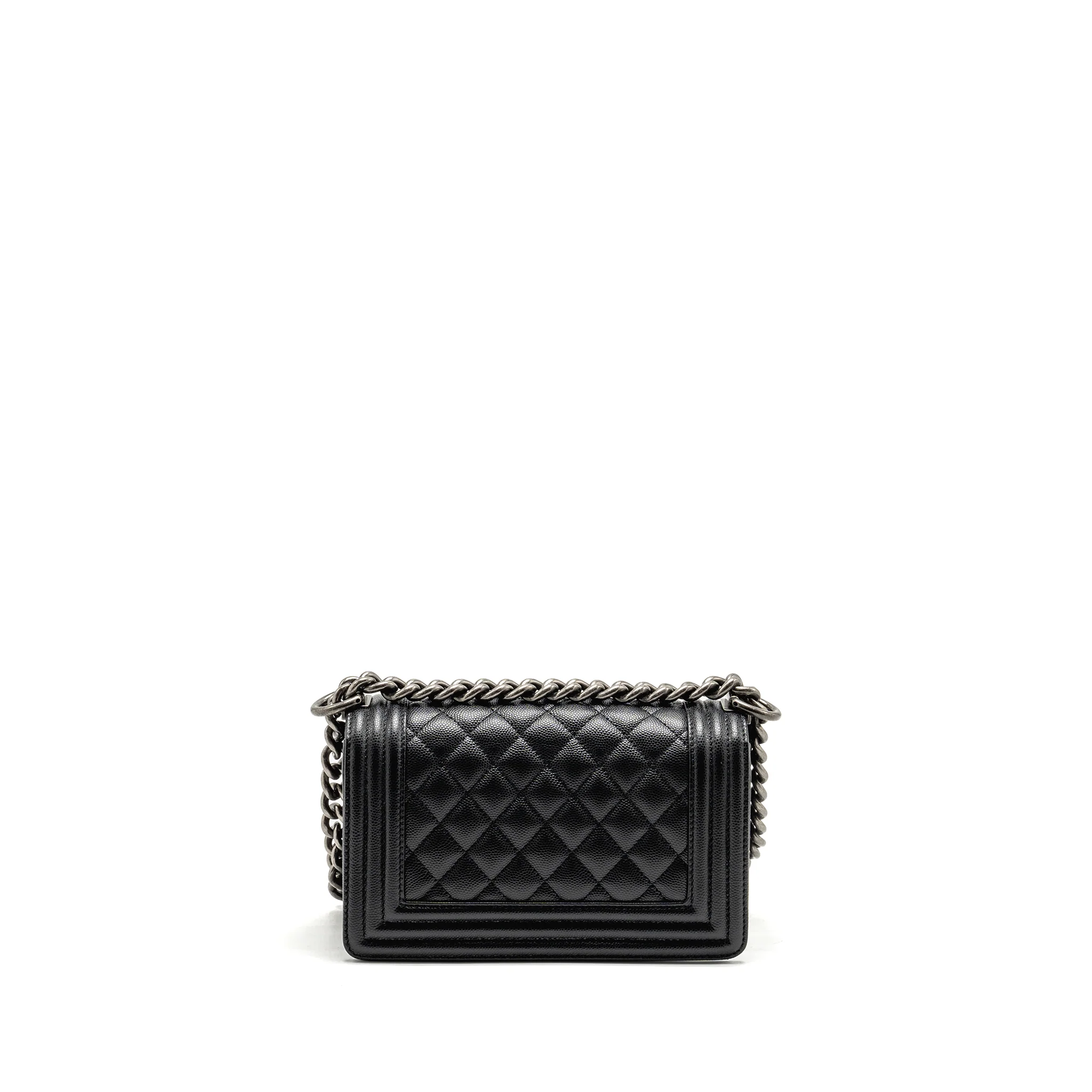 Chanel Small Boy Bag Caviar Black SHW (Microchip) - Image 2