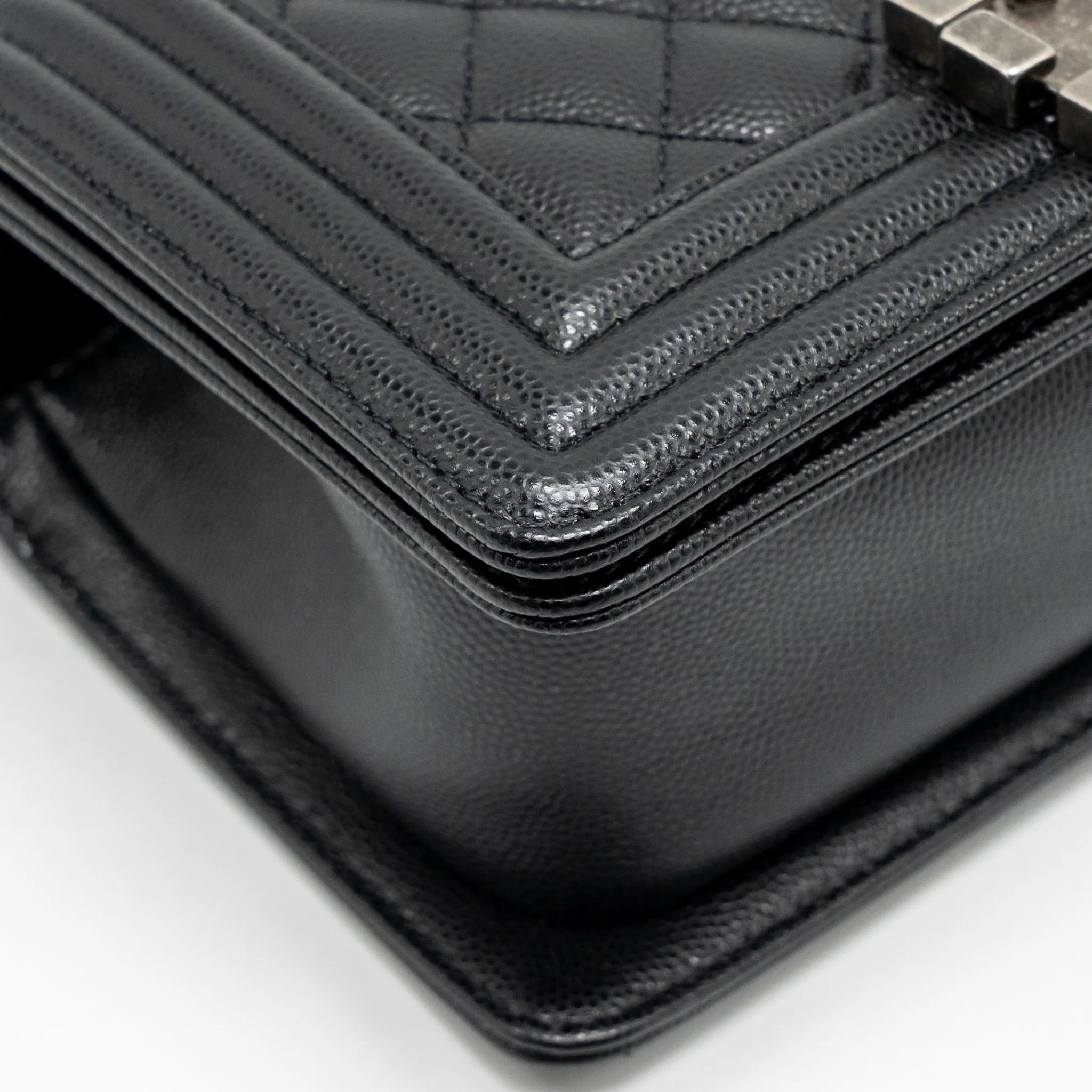 Chanel Small Boy Bag Caviar Black SHW (Microchip) - Image 9