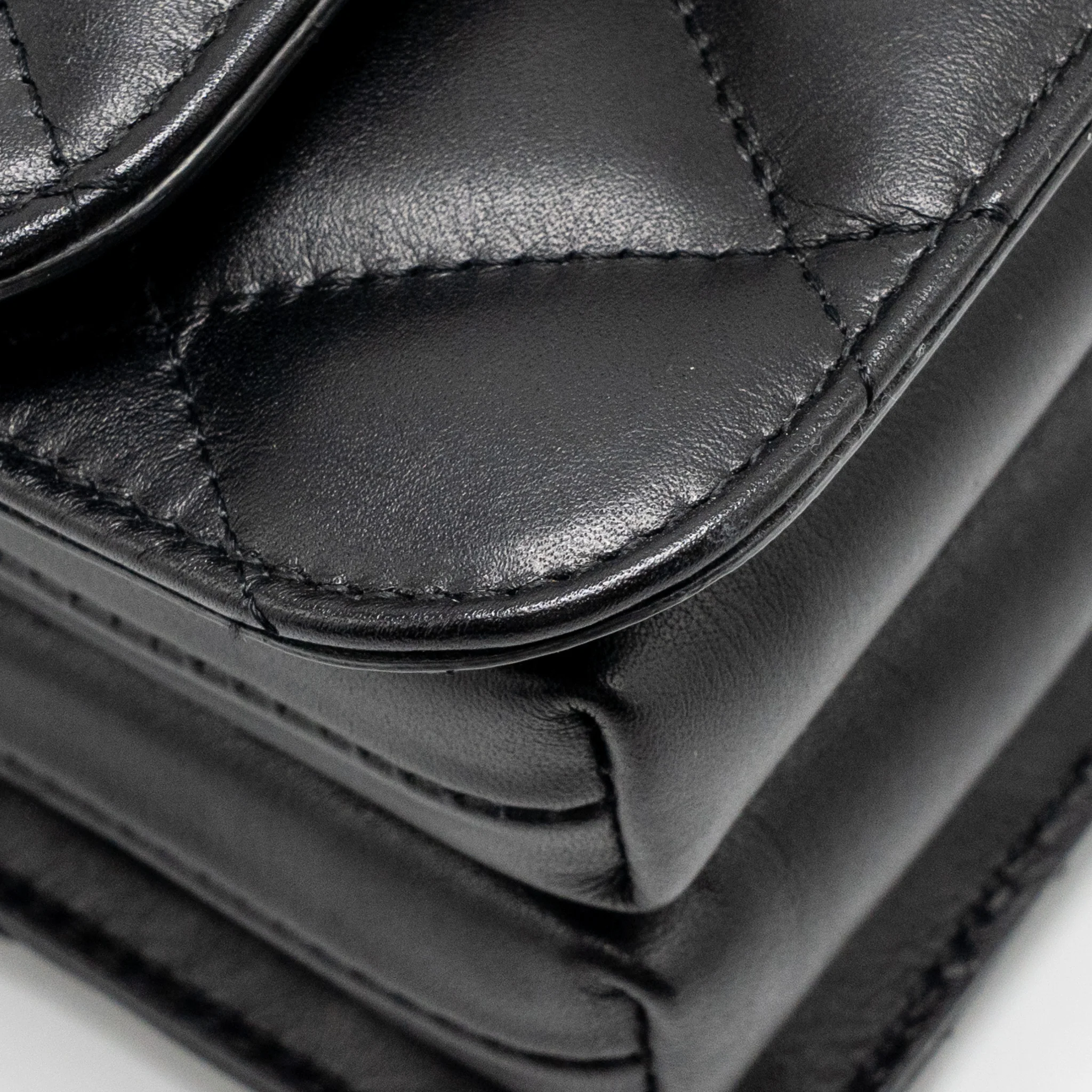 Balenciaga B. Shoulder Bag Quilted Calfskin Black Ruthenium Hardware - Image 9