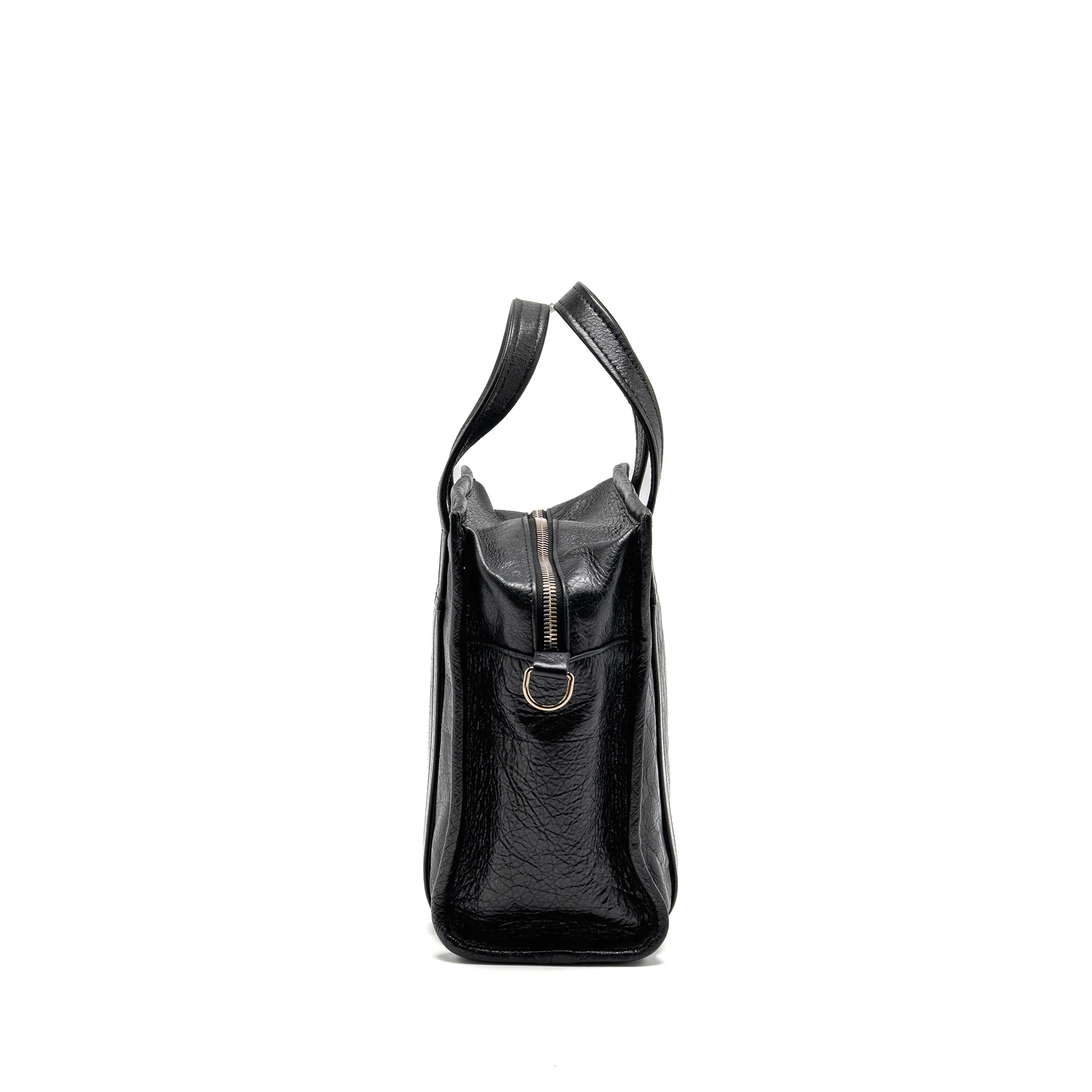 Balenciaga Bazar Mini Shopper/Tote Bag Crackled Calfskin Black SHW - Image 3