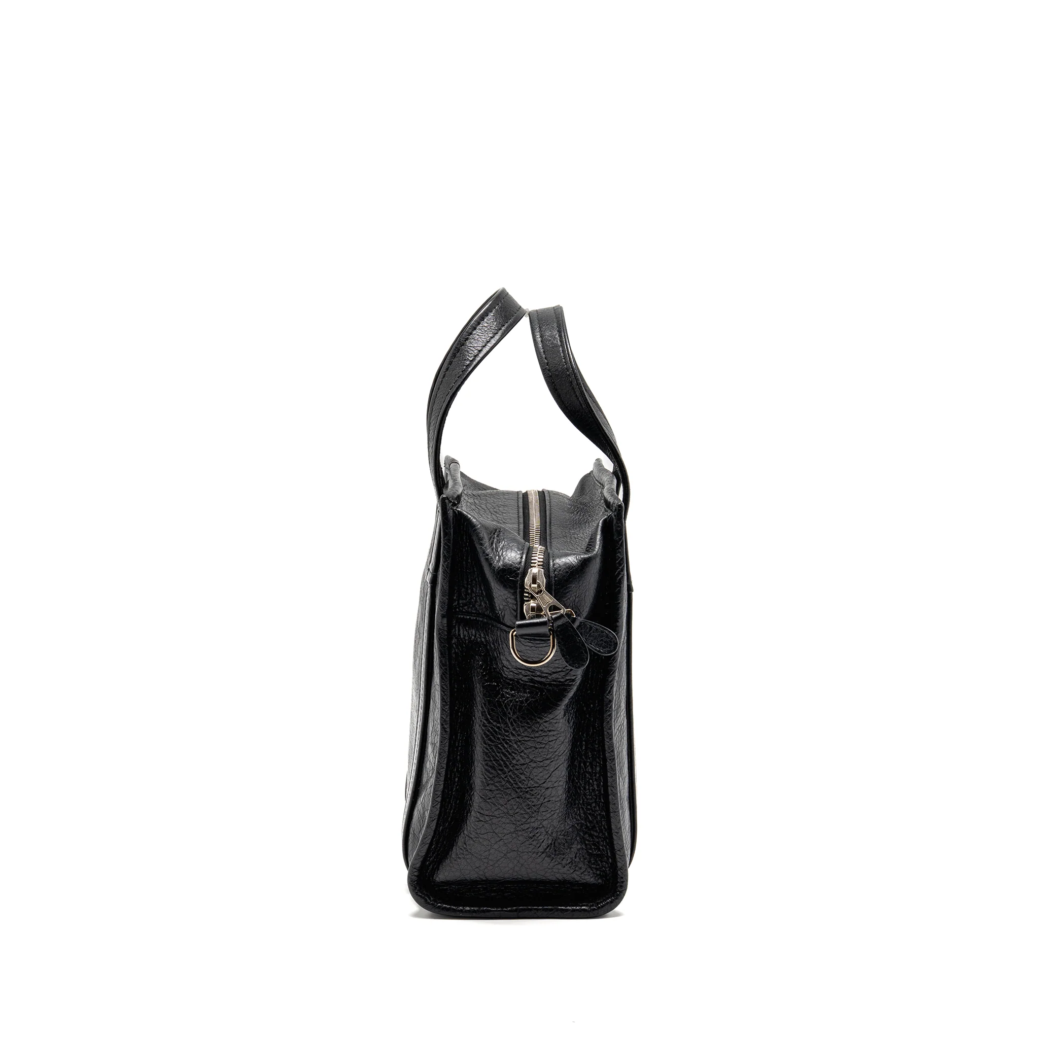 Balenciaga Bazar Mini Shopper/Tote Bag Crackled Calfskin Black SHW - Image 4