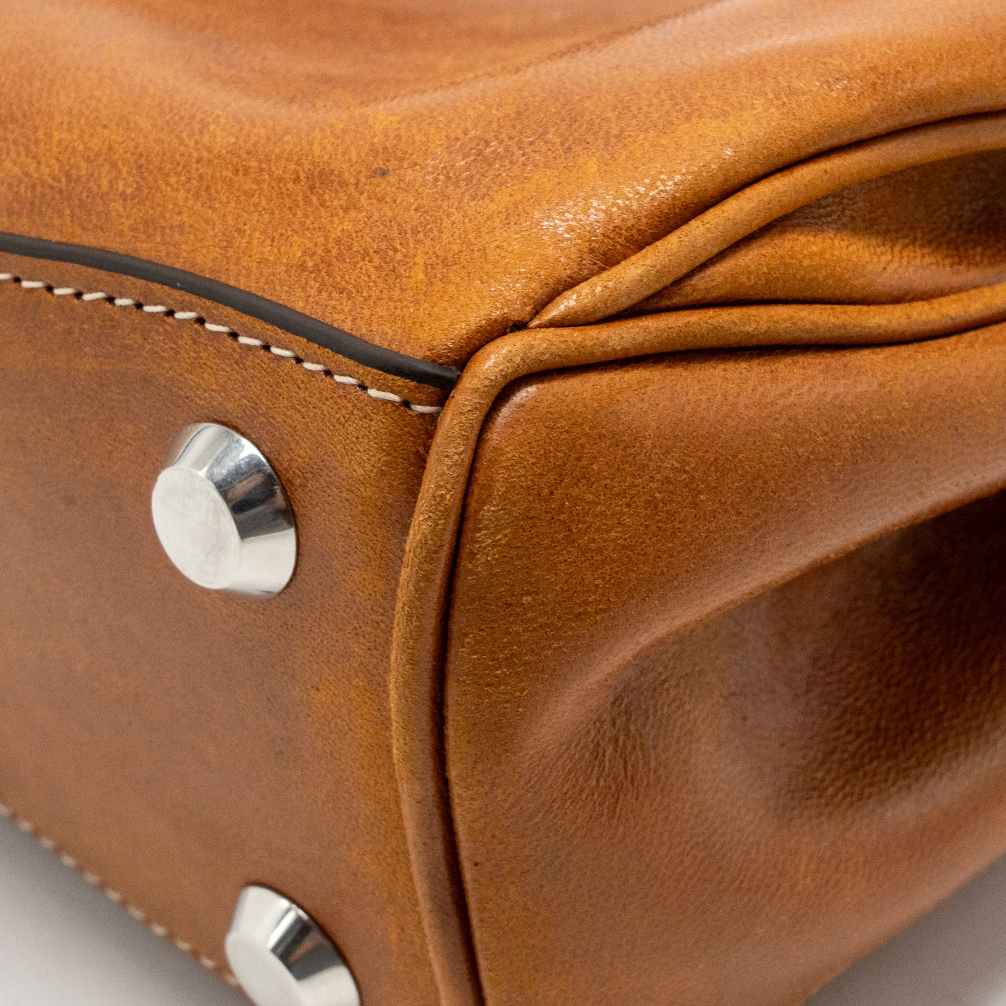 Belenciaga Rodeo Small Tanned Lambskin Tan Cowboy Ruthenium SHW - Image 8