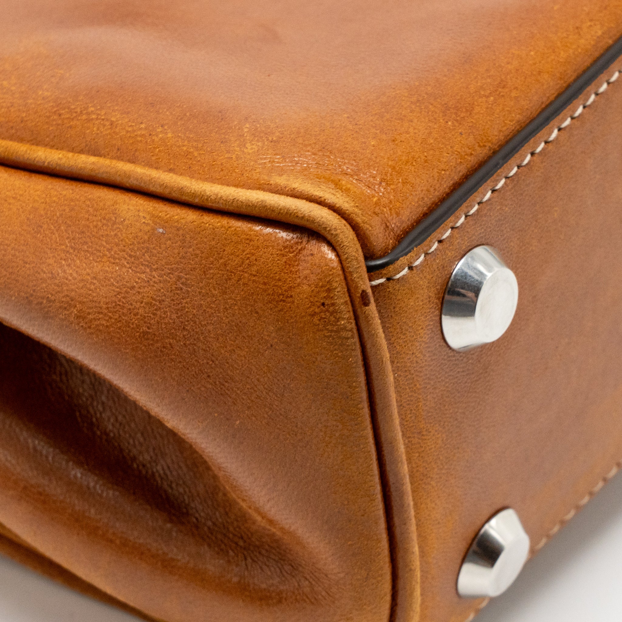 Belenciaga Rodeo Small Tanned Lambskin Tan Cowboy Ruthenium SHW - Image 9