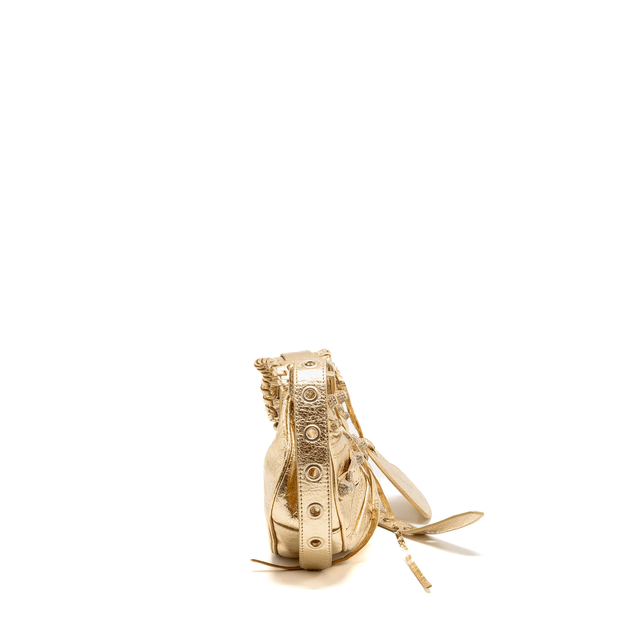 Balenciaga Le Cagole xs Shoulder Bag Arena Cracked Lambskin Gold GHW - Image 3
