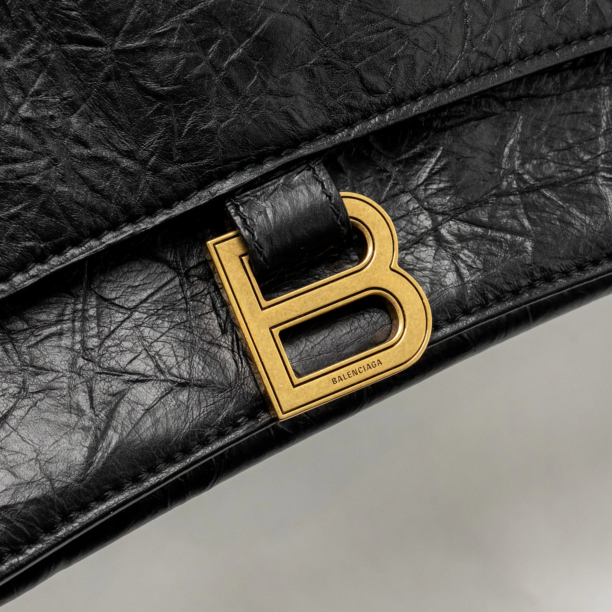 Balenciaga Medium Women’s Crush Chain Bag Calfskin Black GHW - Image 12
