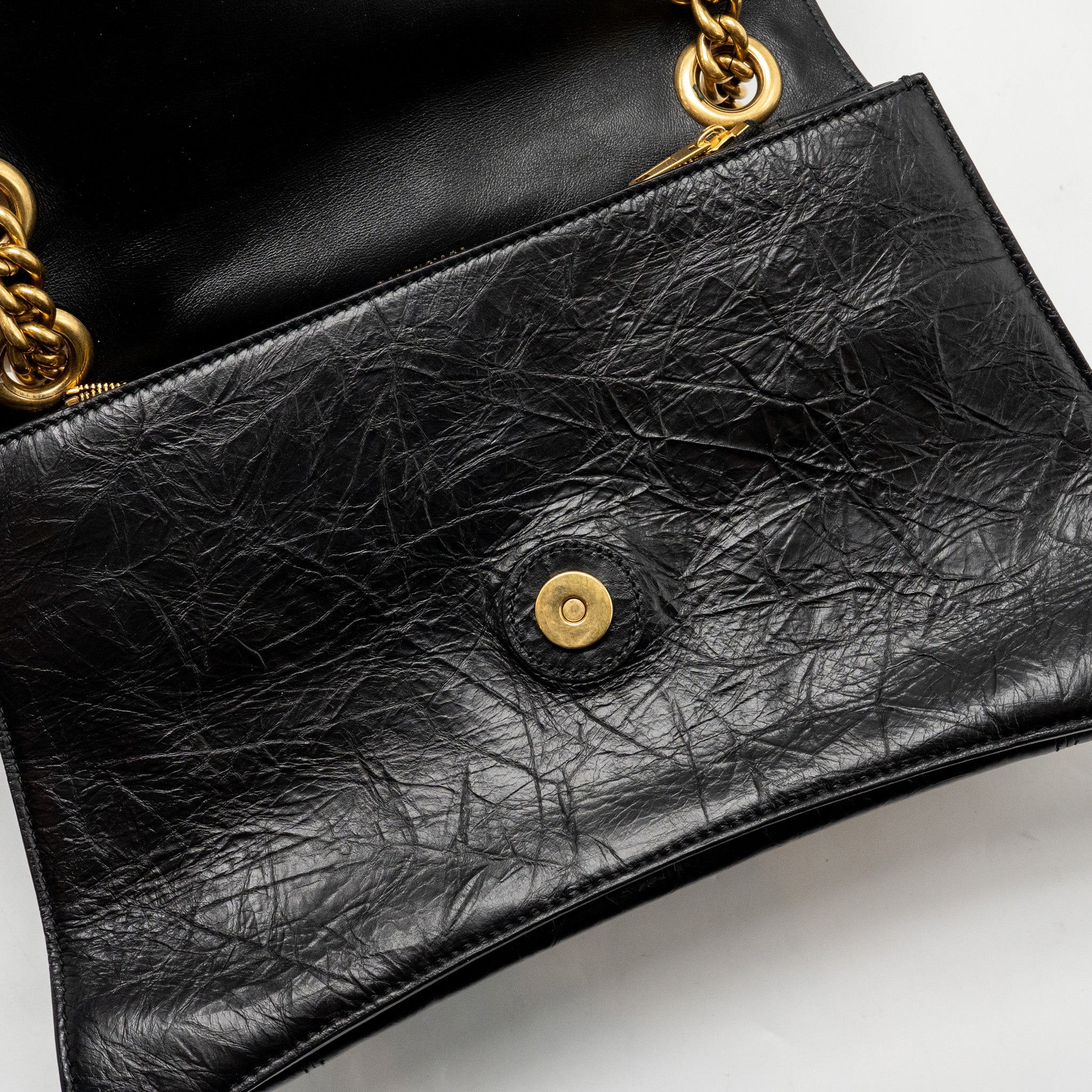 Balenciaga Medium Women’s Crush Chain Bag Calfskin Black GHW - Image 13