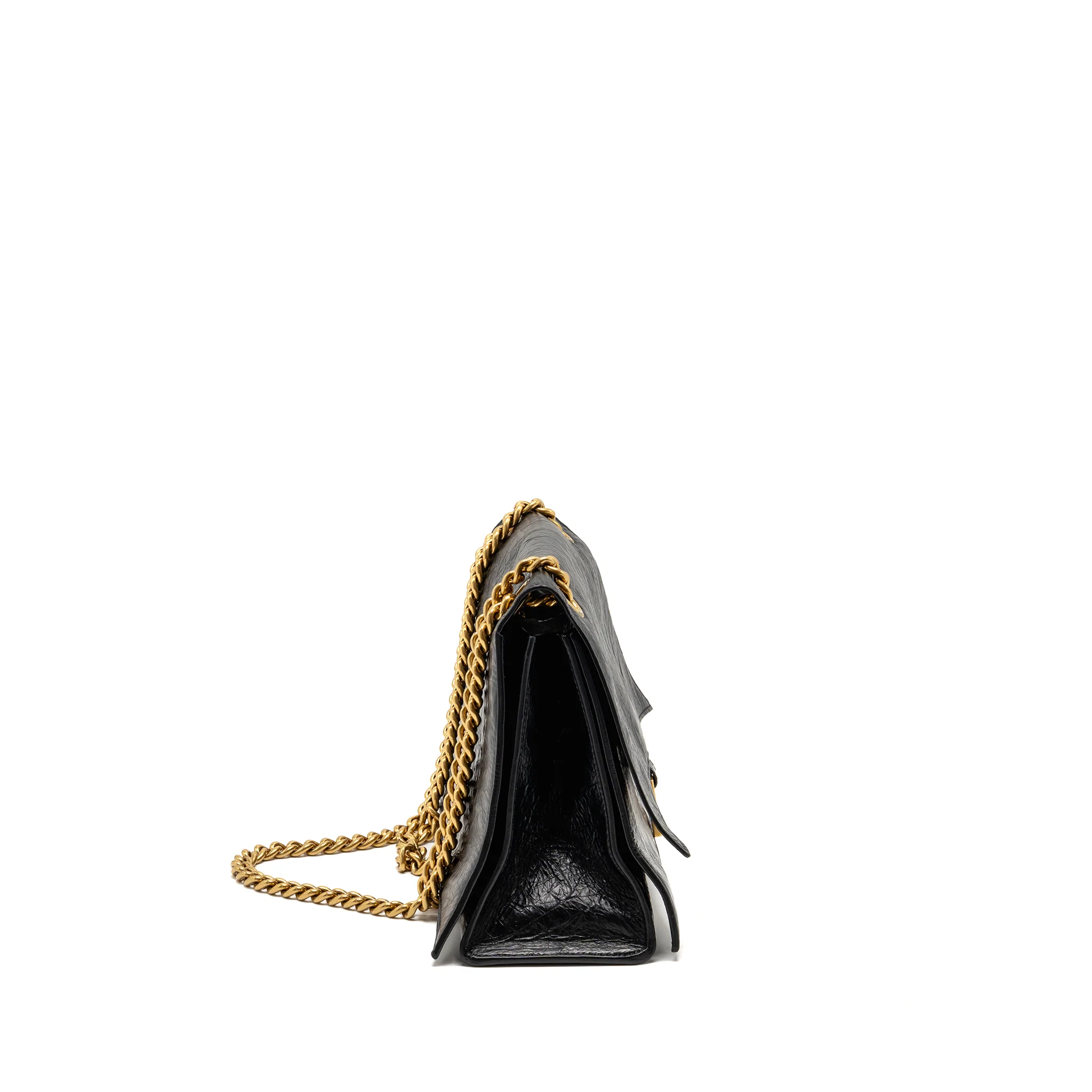 Balenciaga Medium Women’s Crush Chain Bag Calfskin Black GHW - Image 3
