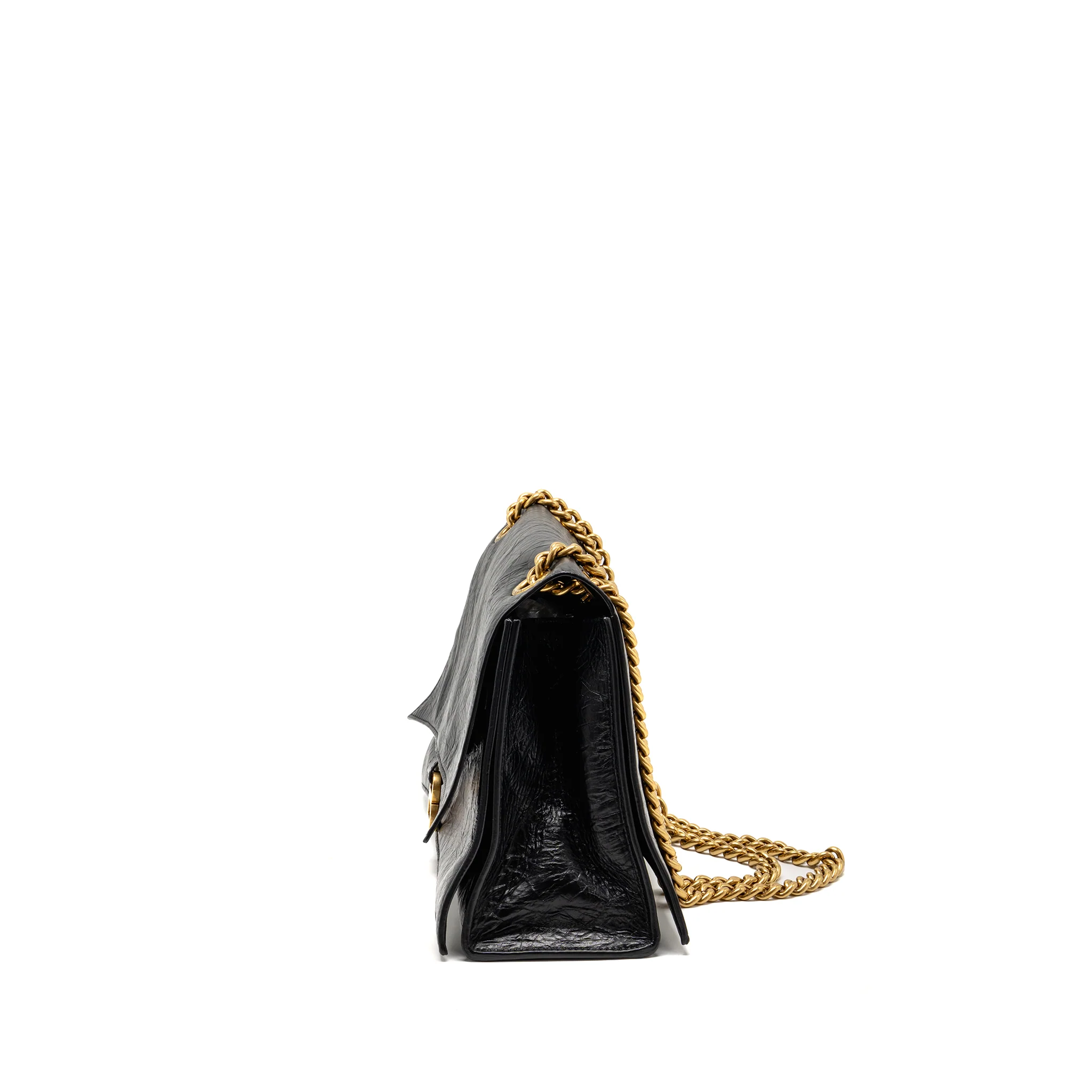 Balenciaga Medium Women’s Crush Chain Bag Calfskin Black GHW - Image 4