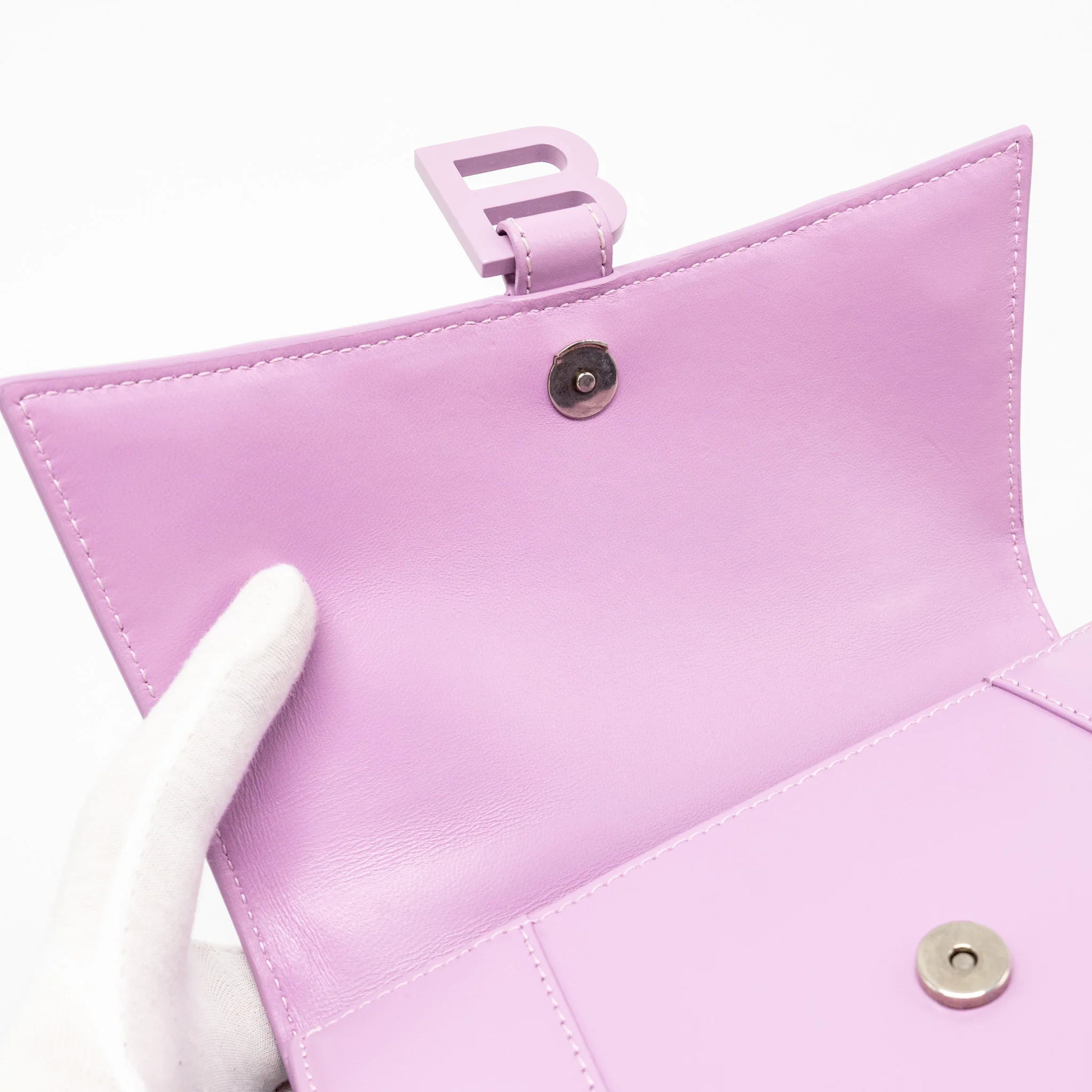 Balenciaga Small Hourglass Bag Calfskin Light Purple SHW - Image 14