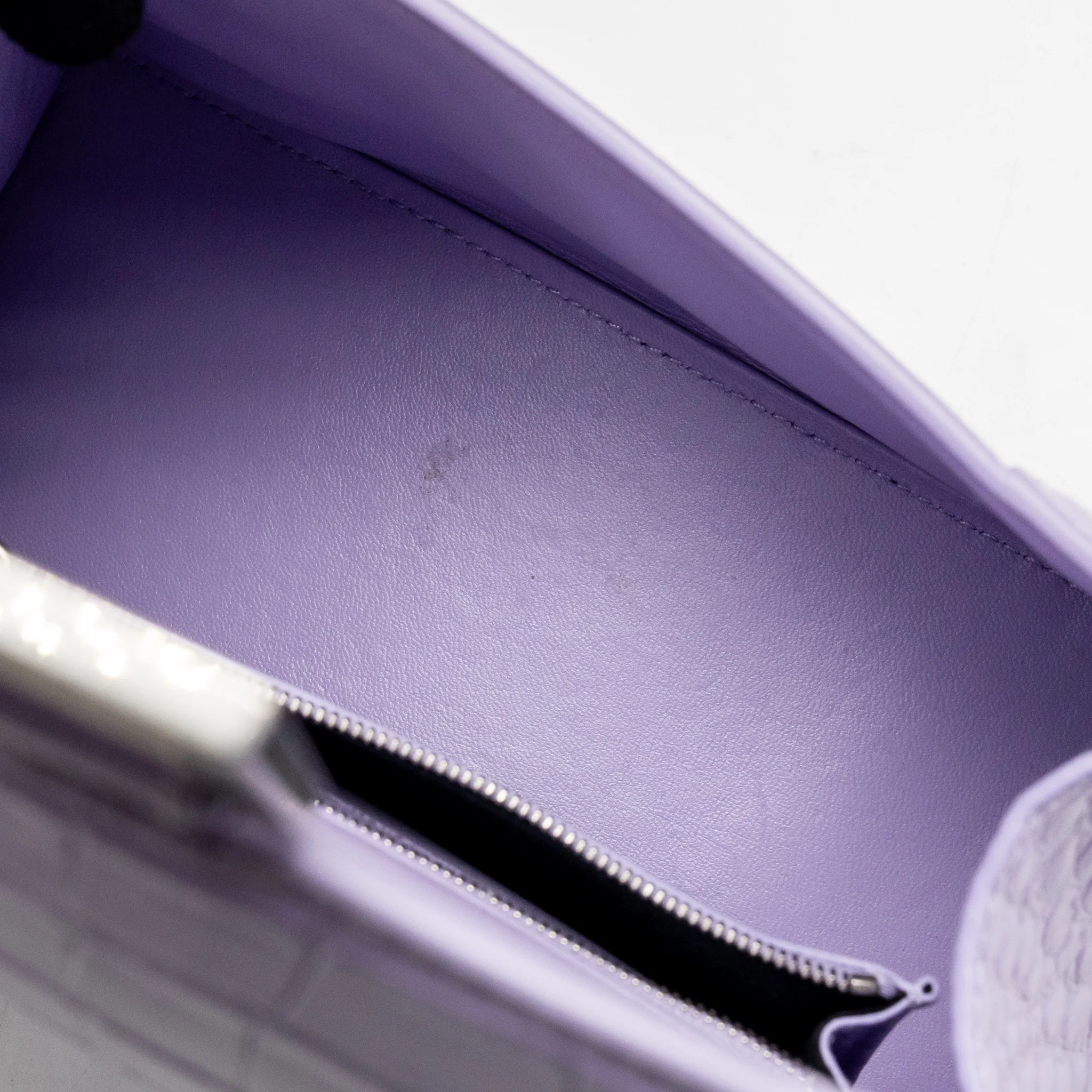 Balenciaga Small Hourglass Bag Croc-Embossed Calfskin Lilac SHW - Image 15