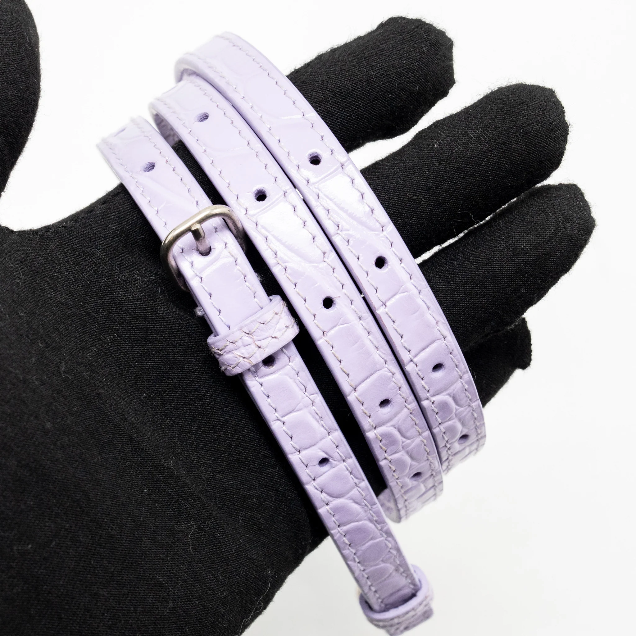 Balenciaga Small Hourglass Bag Croc-Embossed Calfskin Lilac SHW - Image 18
