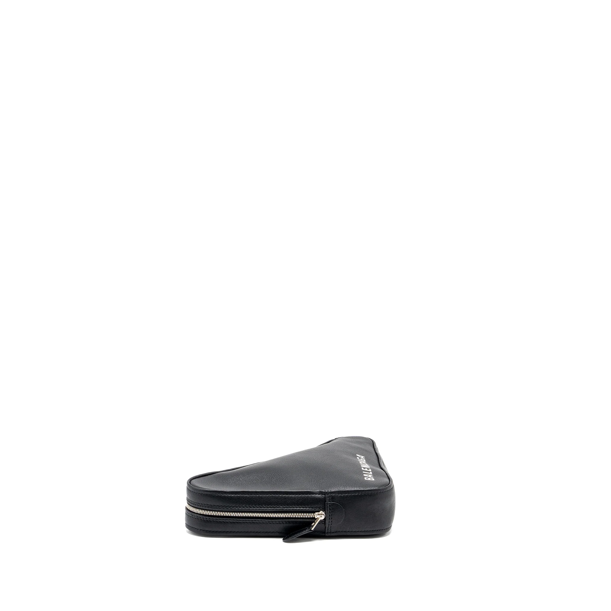 Balenciaga triangle zip clutch calfskin black SHW - Image 4