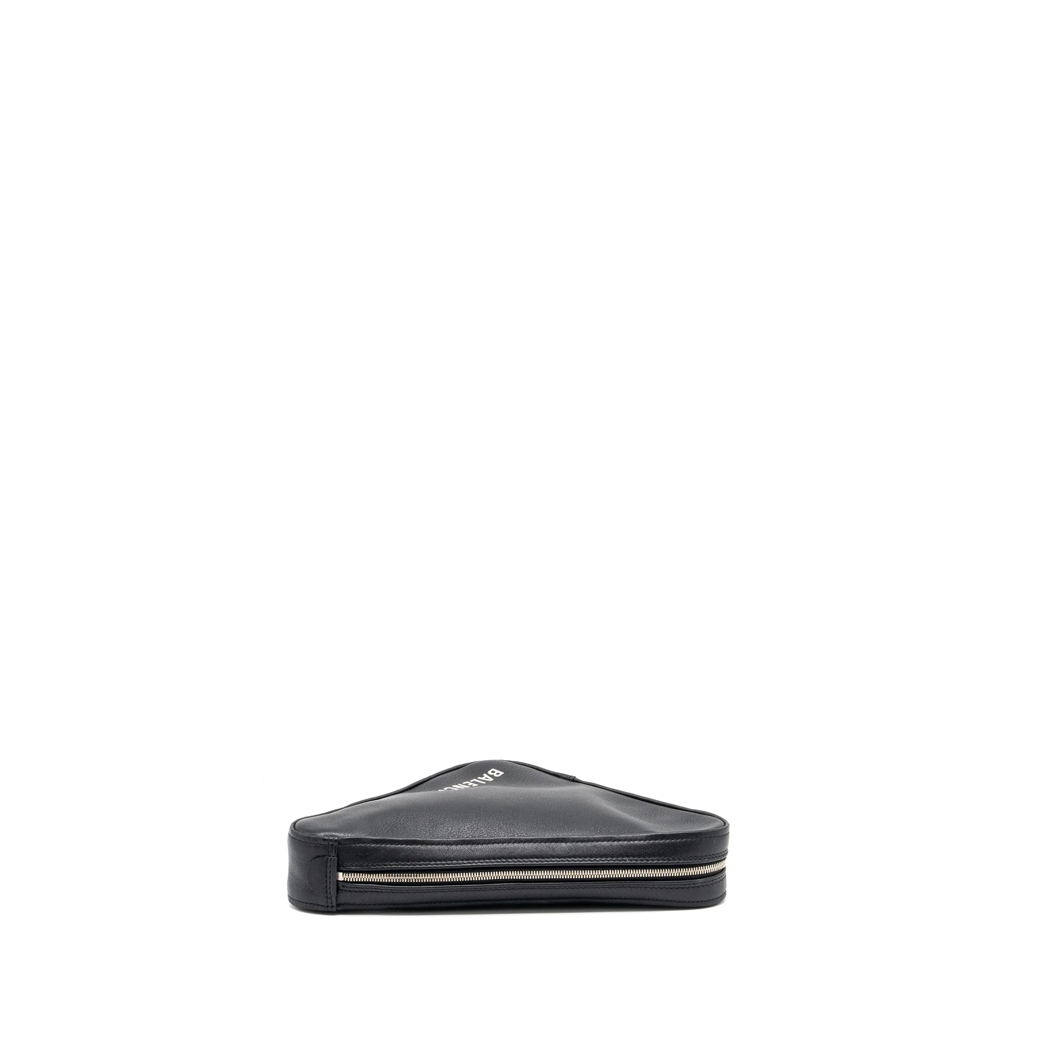 Balenciaga triangle zip clutch calfskin black SHW - Image 5