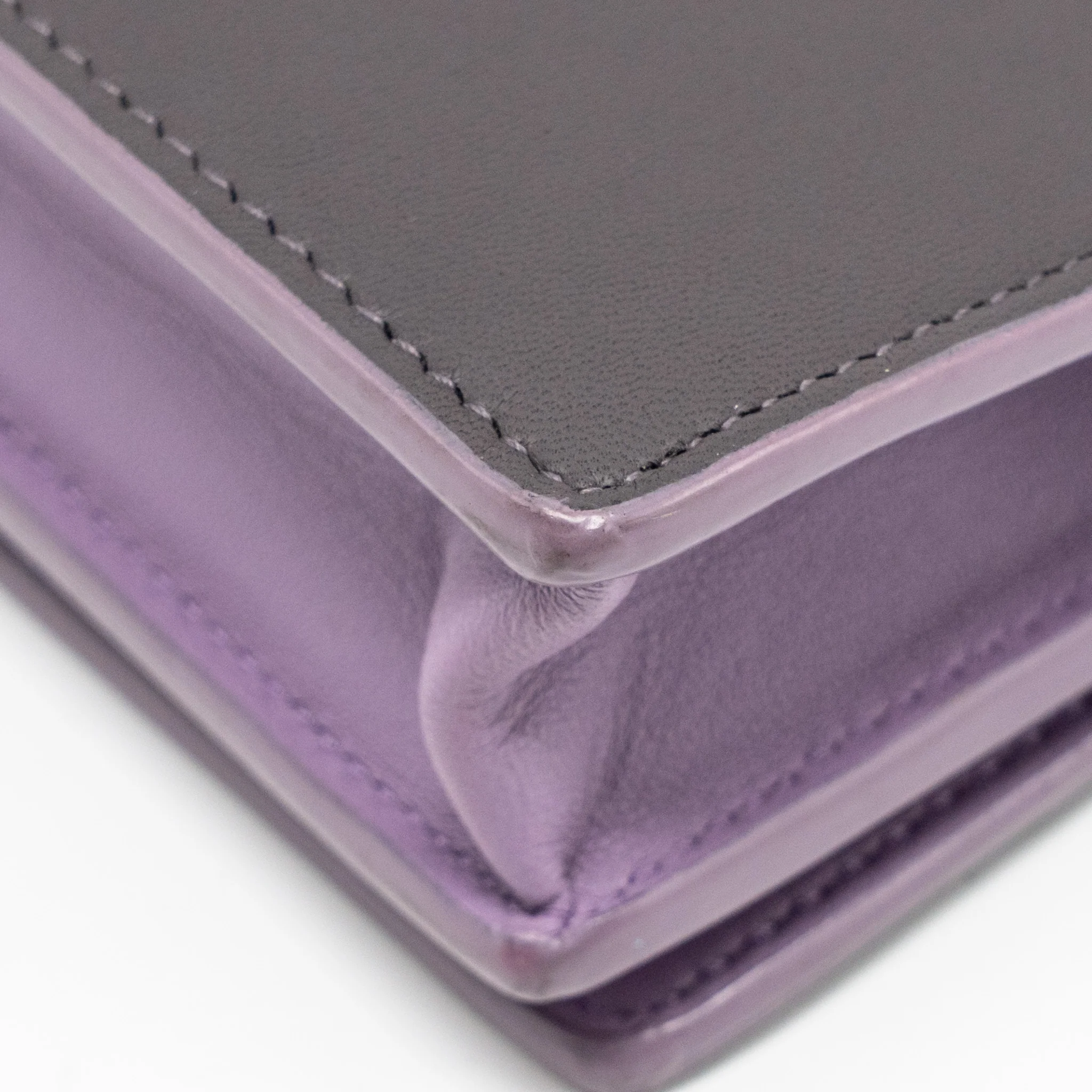Bottega Veneta Intrecciato Wallet On Chain Leather Purple/Grey GHW - Image 10