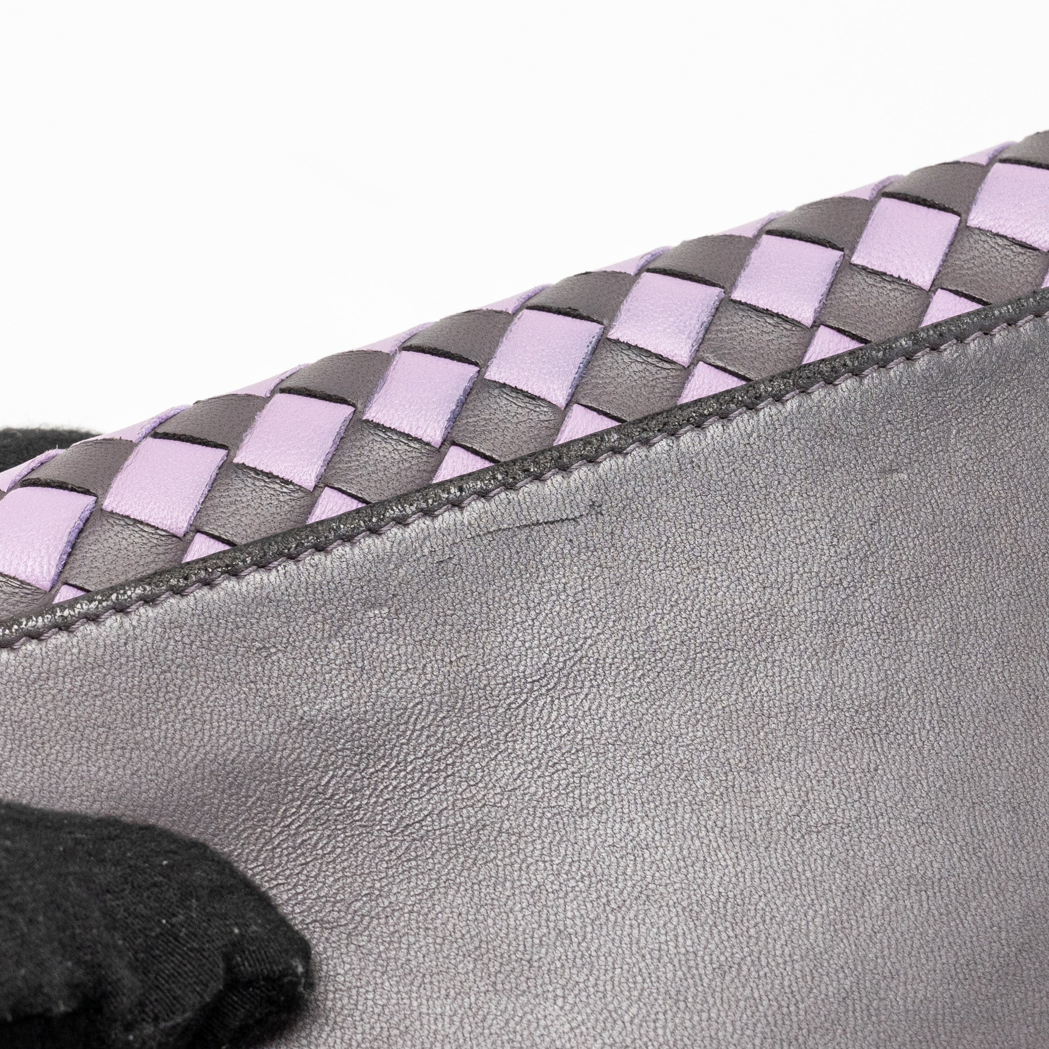 Bottega Veneta Intrecciato Wallet On Chain Leather Purple/Grey GHW - Image 12