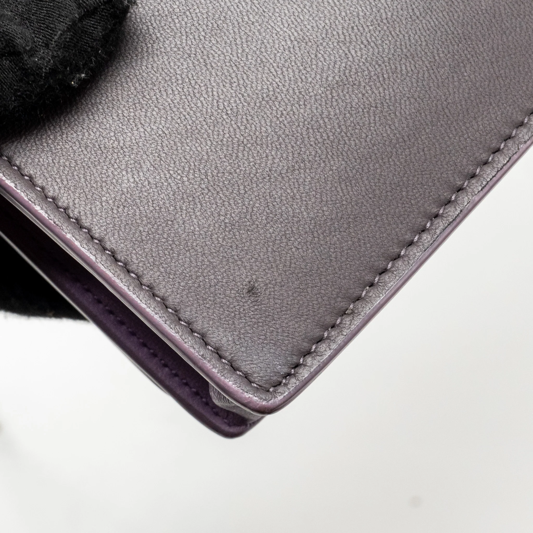 Bottega Veneta Intrecciato Wallet On Chain Leather Purple/Grey GHW - Image 13