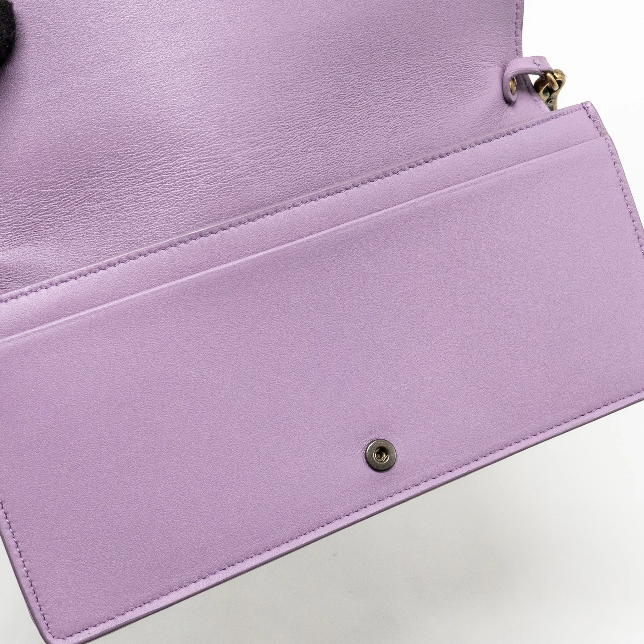 Bottega Veneta Intrecciato Wallet On Chain Leather Purple/Grey GHW - Image 15