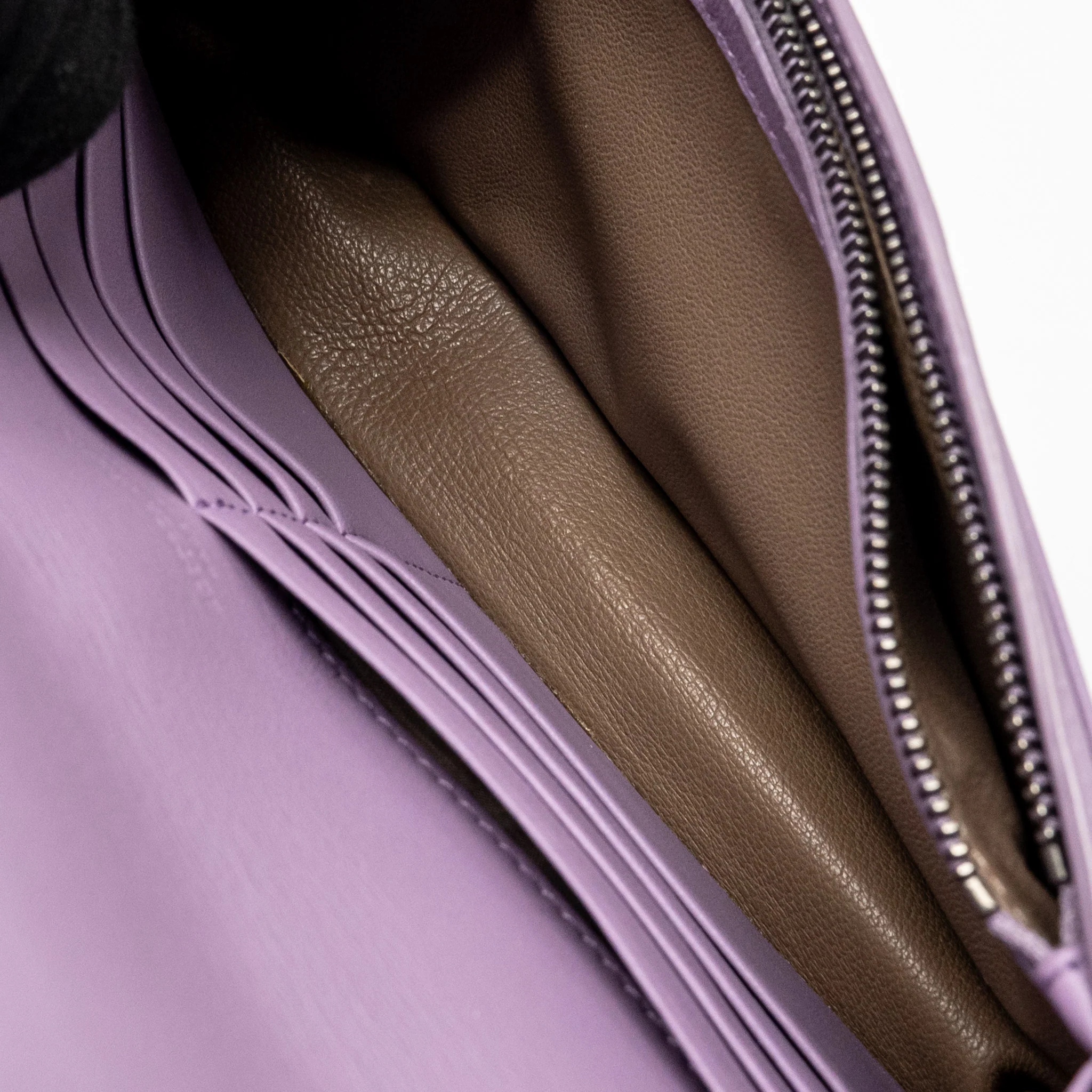 Bottega Veneta Intrecciato Wallet On Chain Leather Purple/Grey GHW - Image 16