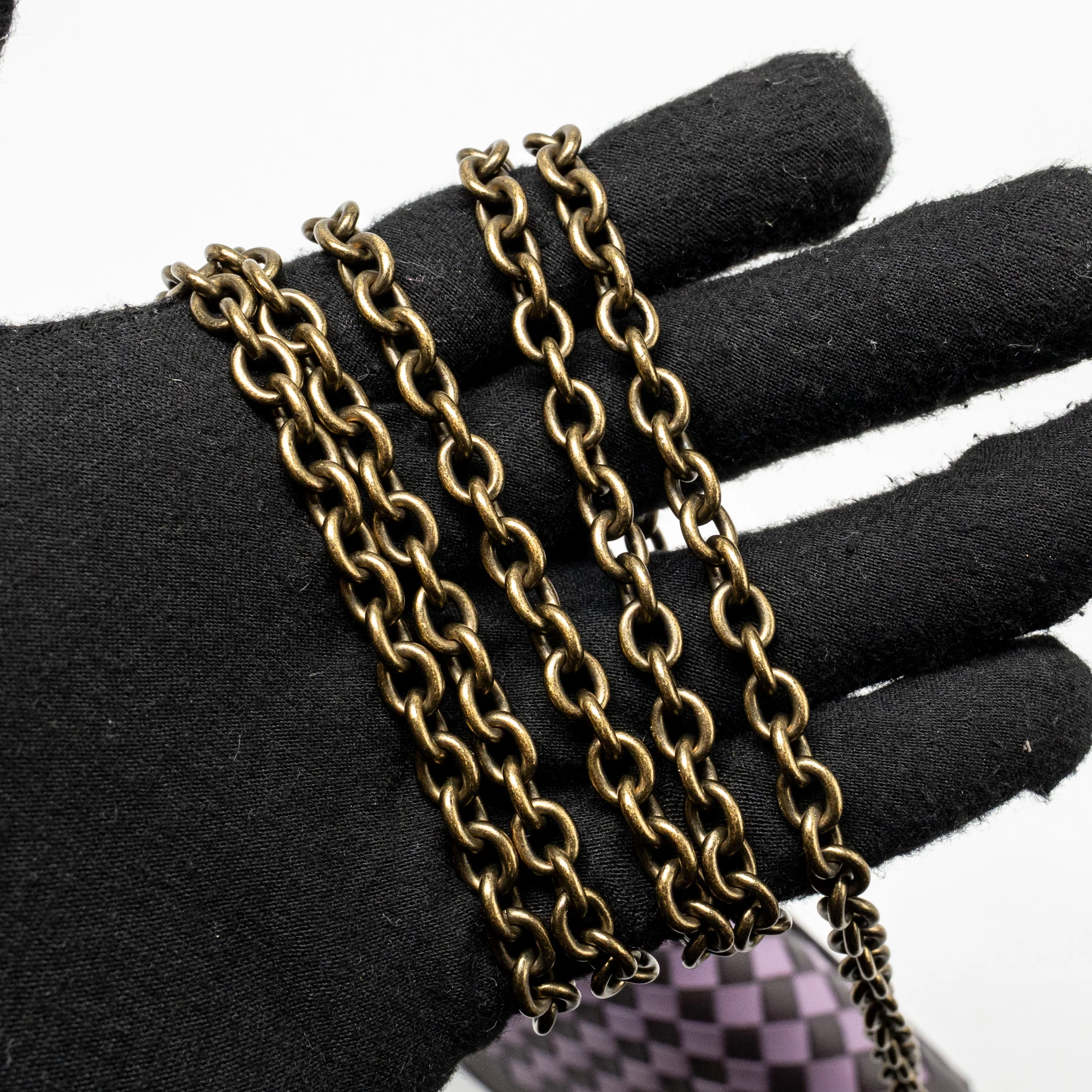 Bottega Veneta Intrecciato Wallet On Chain Leather Purple/Grey GHW - Image 19