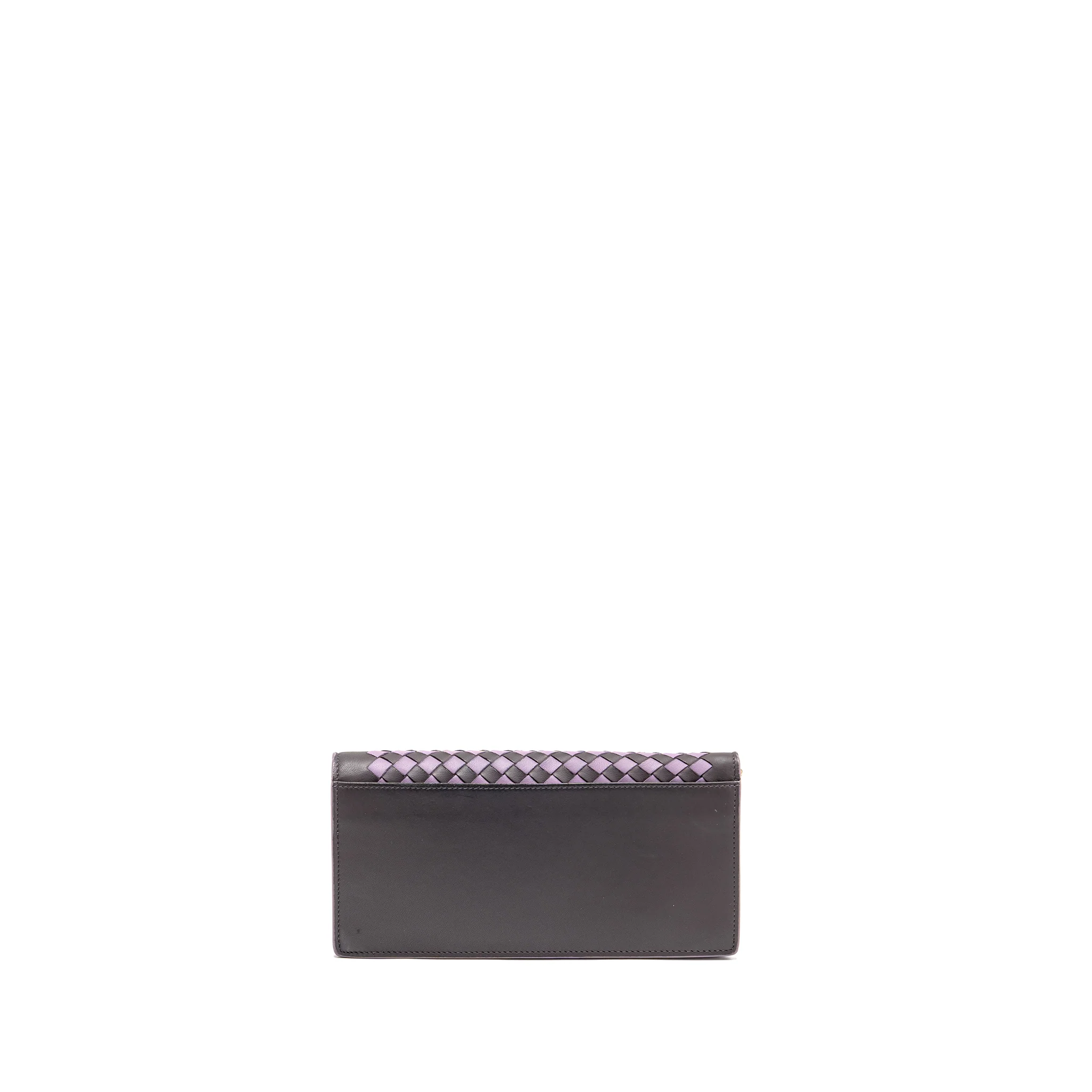 Bottega Veneta Intrecciato Wallet On Chain Leather Purple/Grey GHW - Image 2