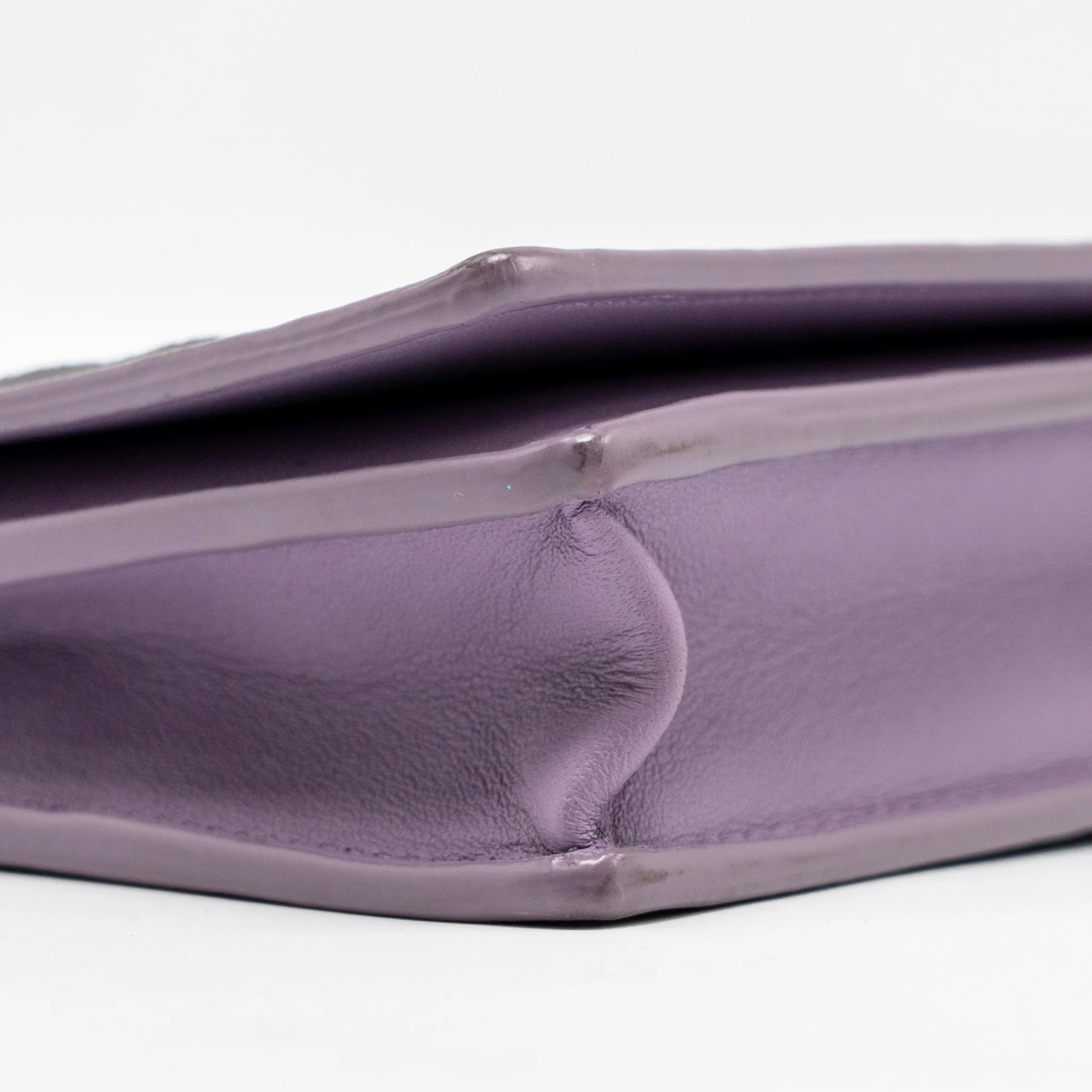 Bottega Veneta Intrecciato Wallet On Chain Leather Purple/Grey GHW - Image 6