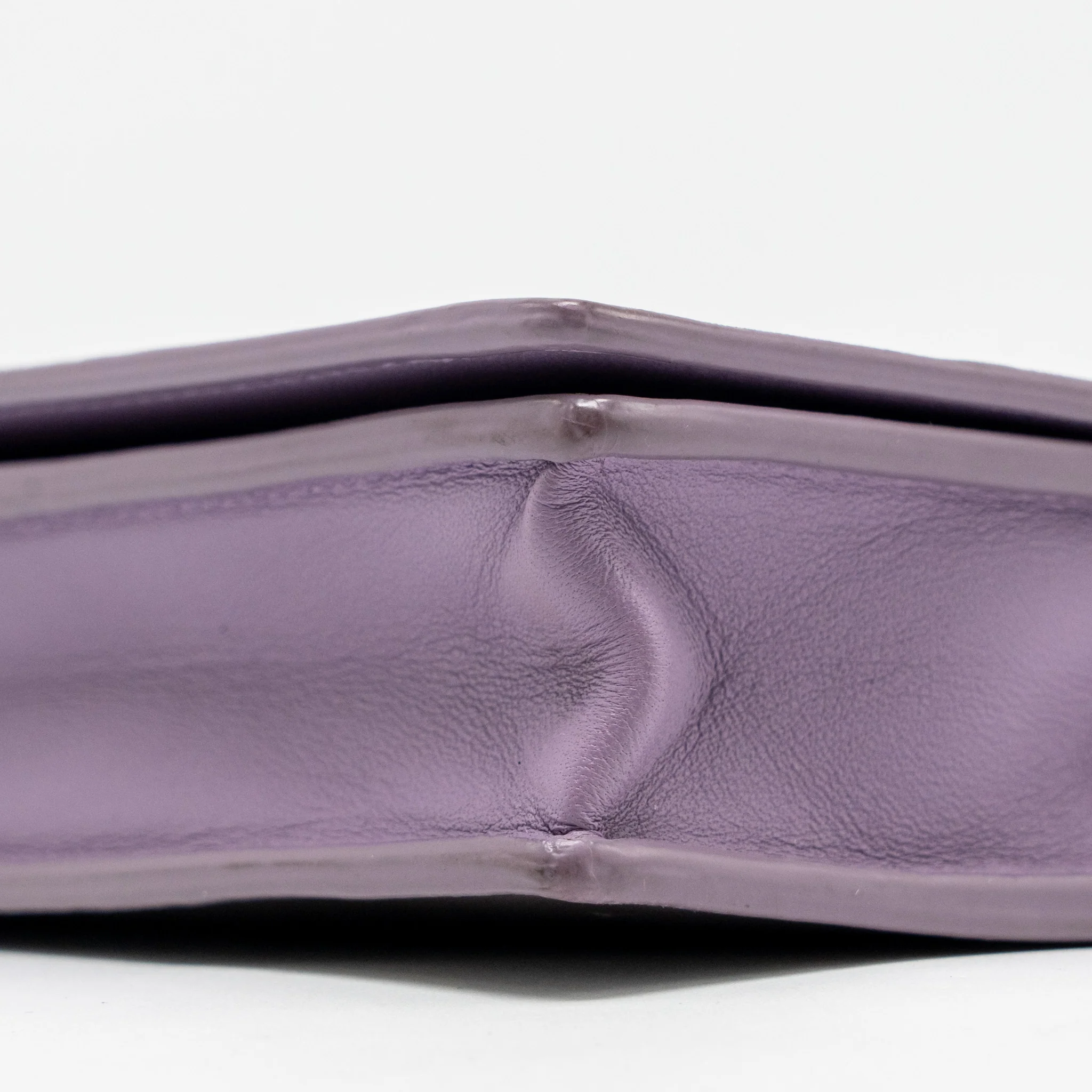 Bottega Veneta Intrecciato Wallet On Chain Leather Purple/Grey GHW - Image 7