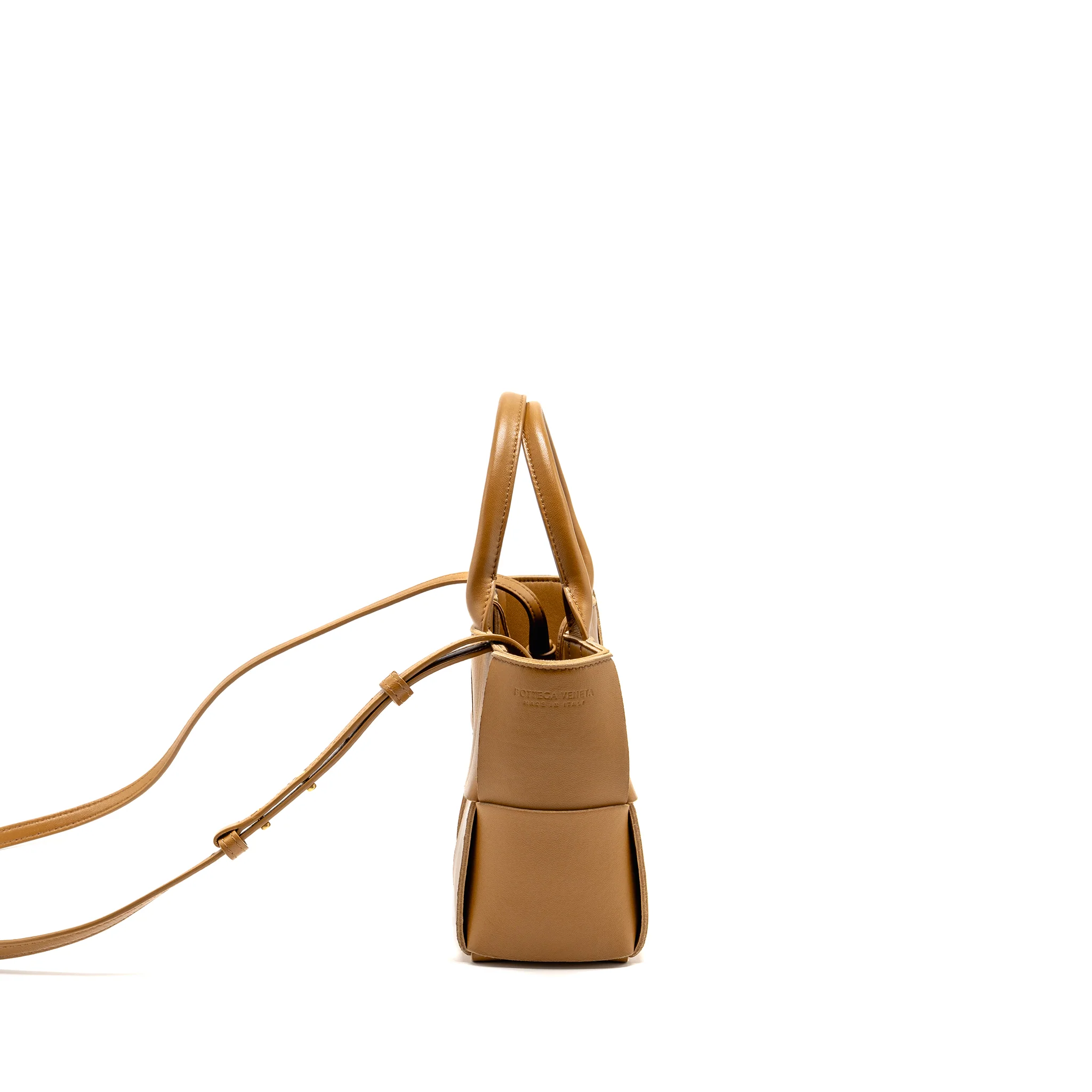 Bottega Veneta Mini Arco Tote Lambskin Camel GHW - Image 3