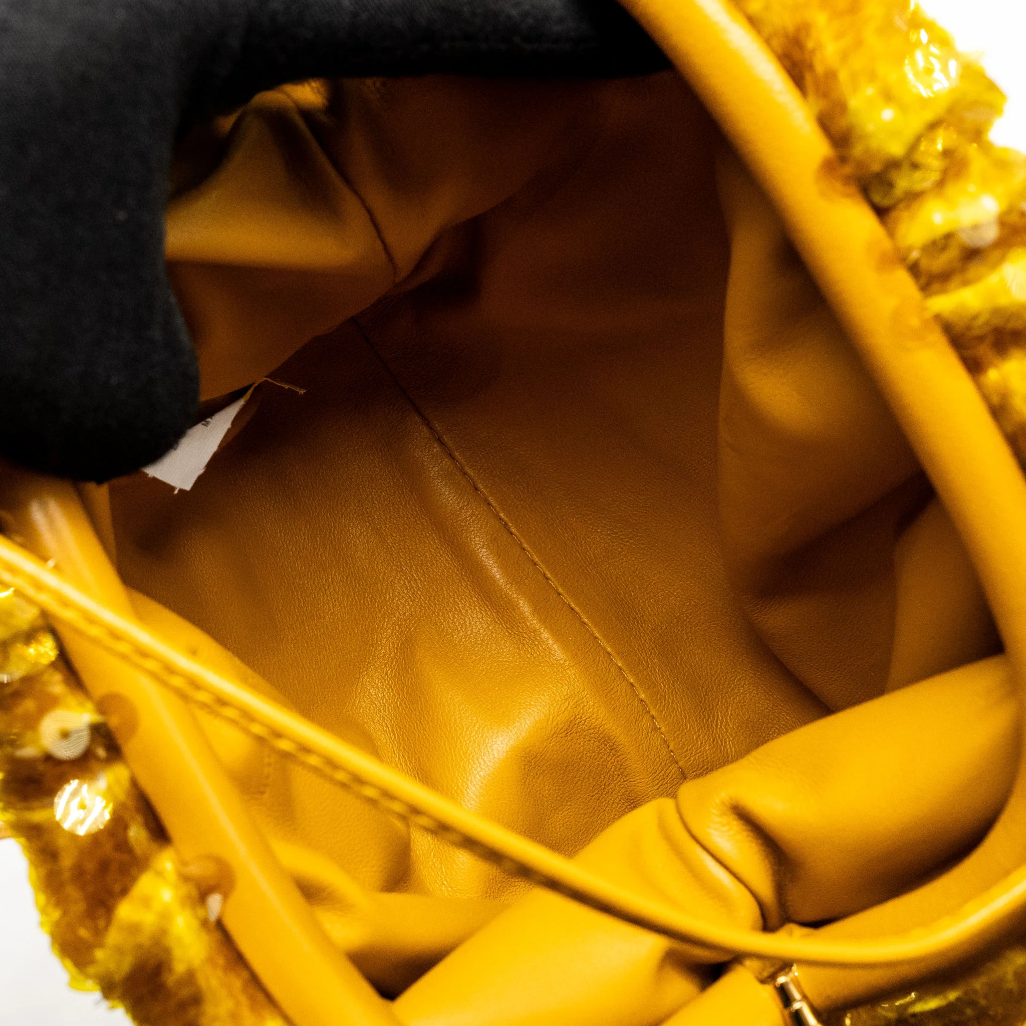 Bottega Veneta Mini Pouch Sequin Gold GHW - Image 10