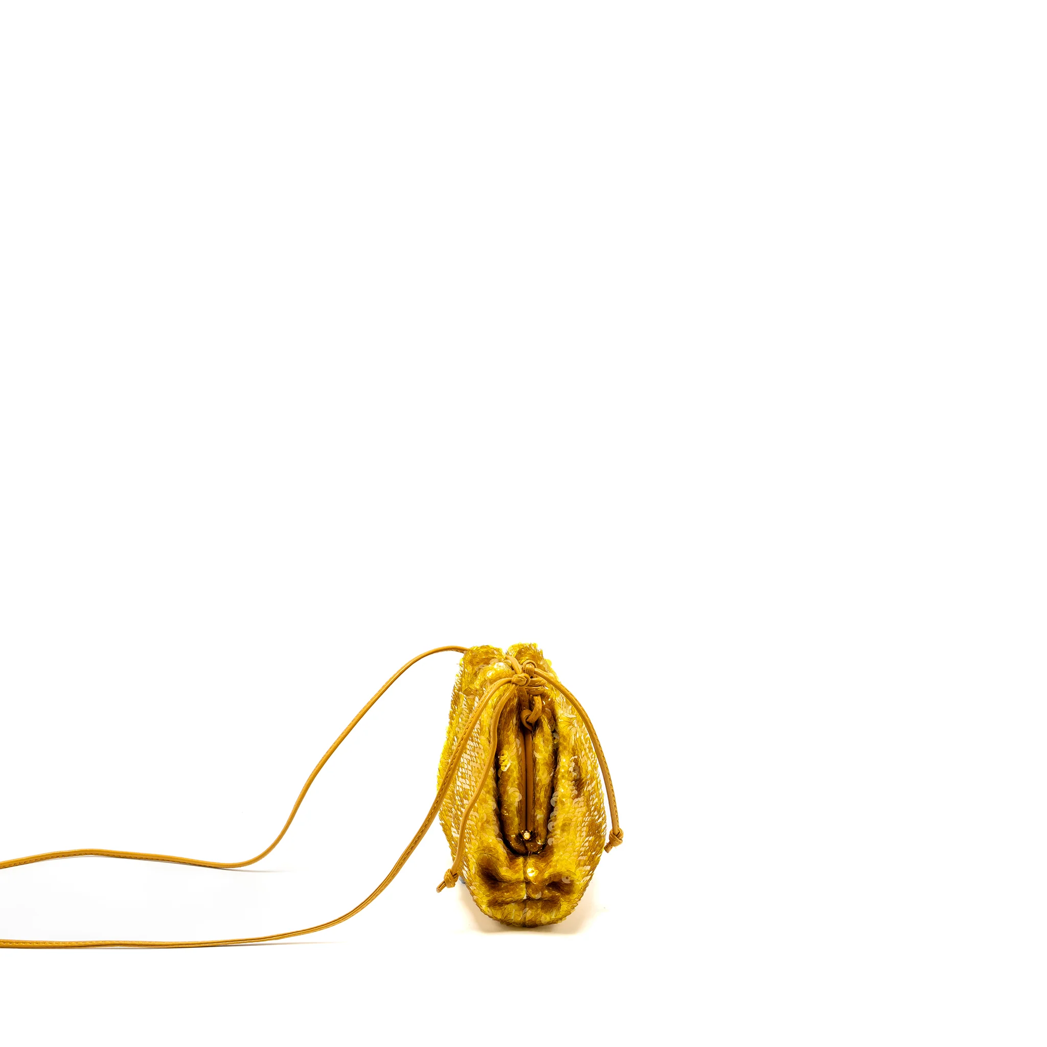 Bottega Veneta Mini Pouch Sequin Gold GHW - Image 3