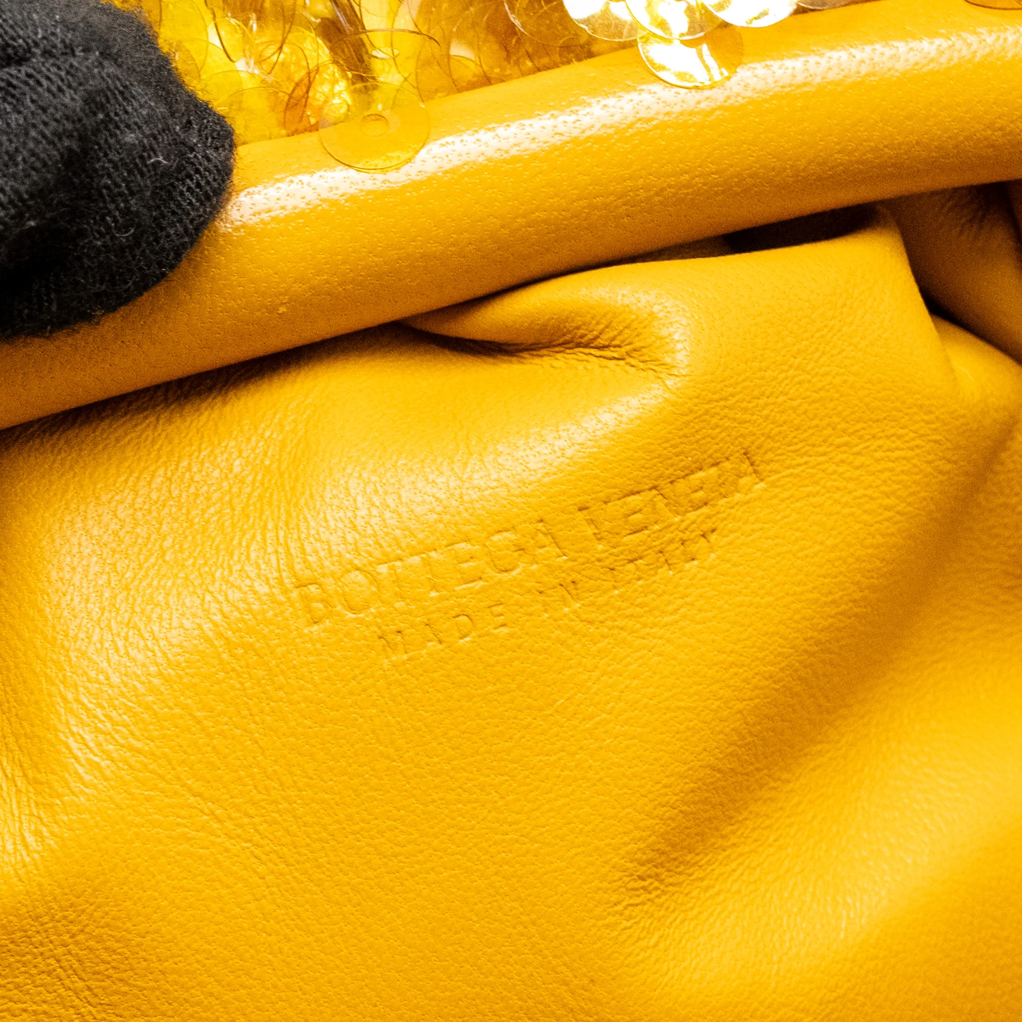 Bottega Veneta Mini Pouch Sequin Gold GHW - Image 8