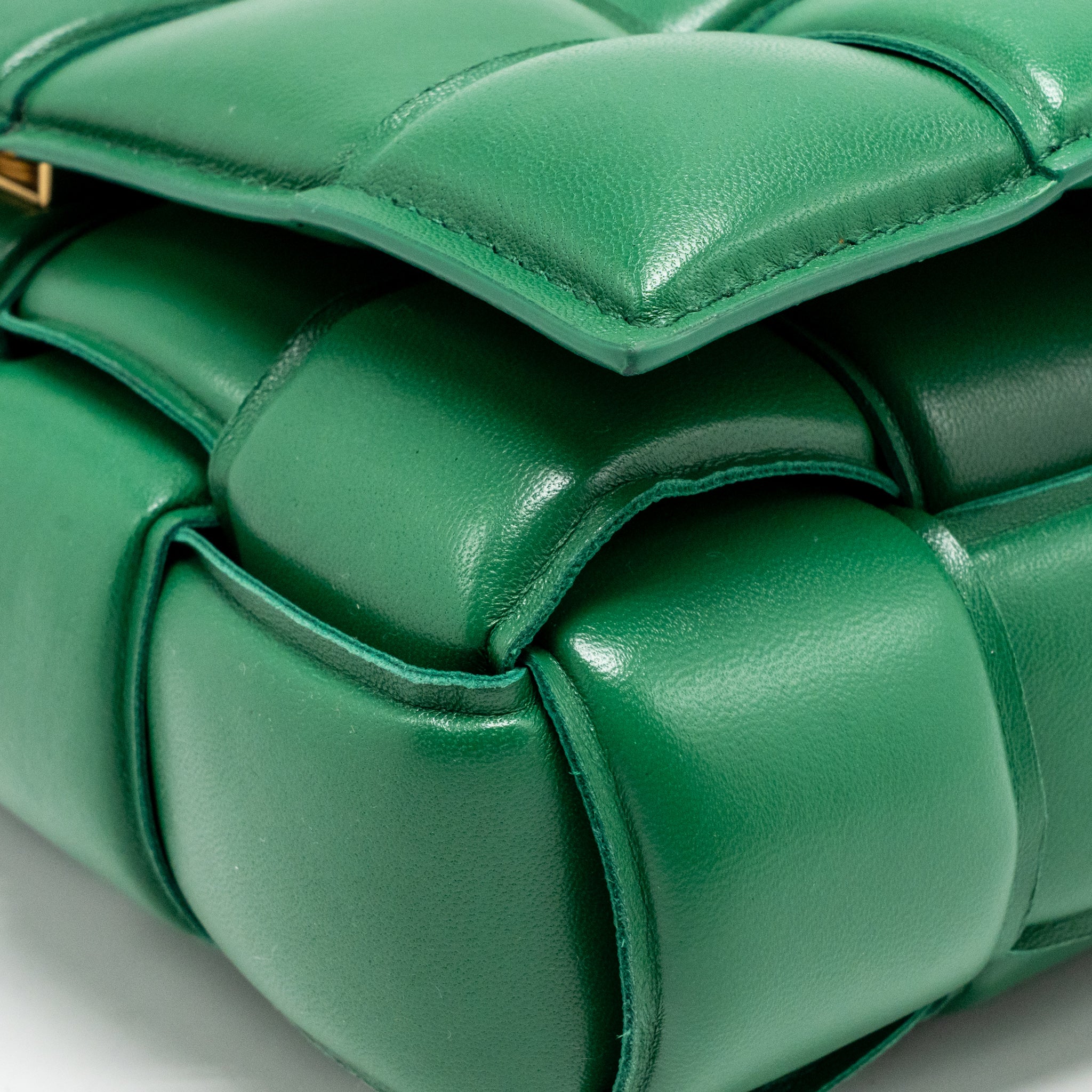 Bottega Veneta Padded Cassette Intreccio Nappa Lambskin Green GHW - Image 8