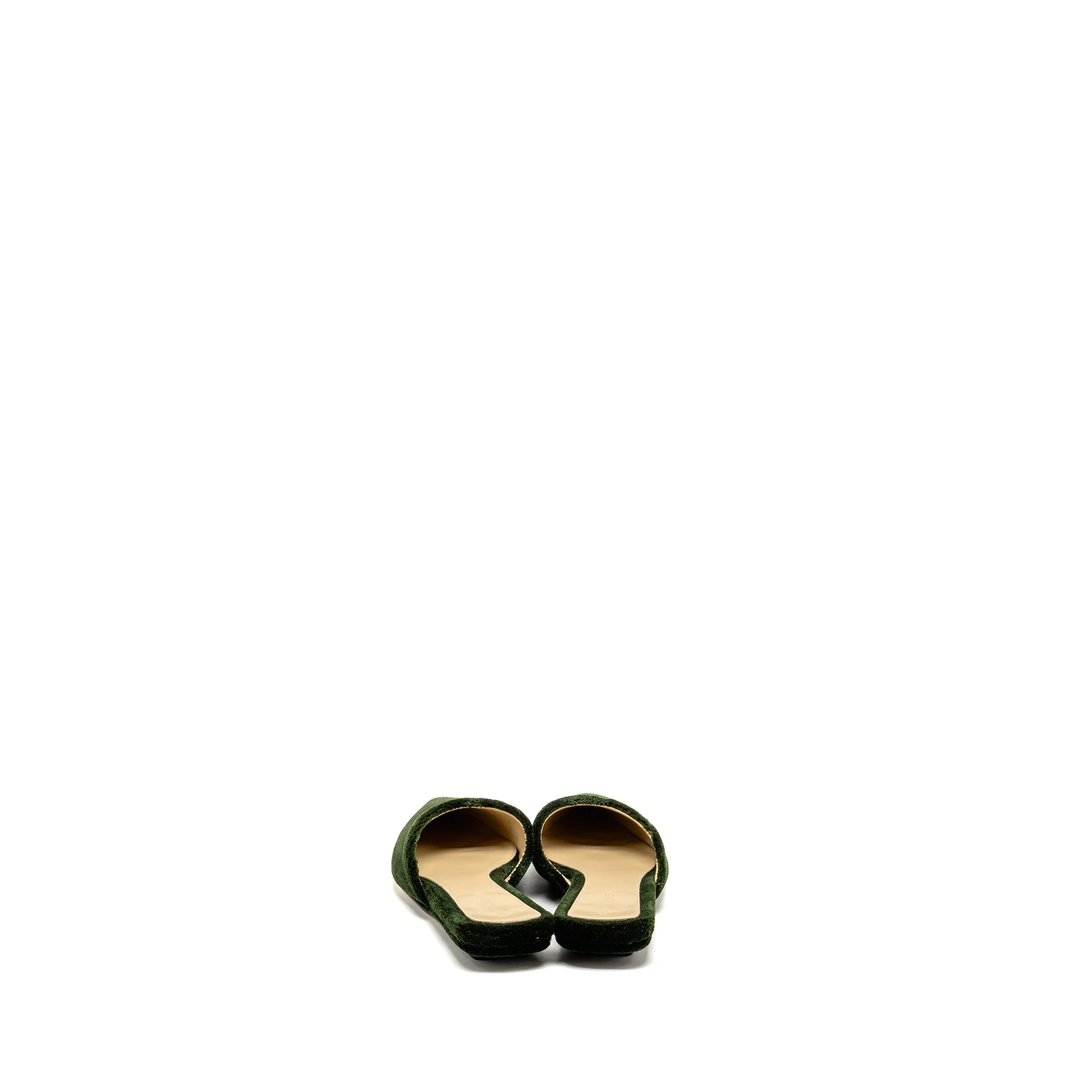 Bottega Veneta Size 37 Point Flat Carpet/Leather Green - Image 3