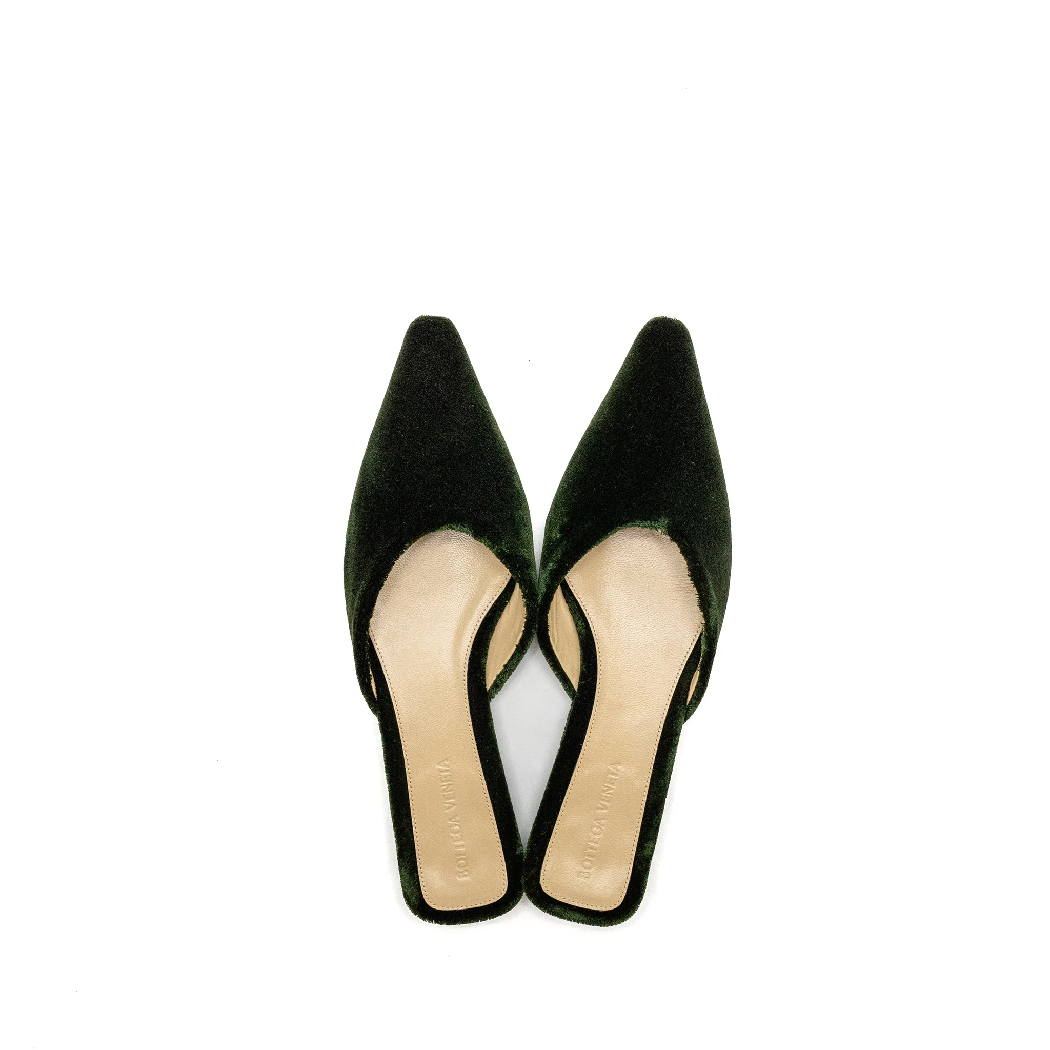 Bottega Veneta Size 37 Point Flat Carpet/Leather Green - Image 4