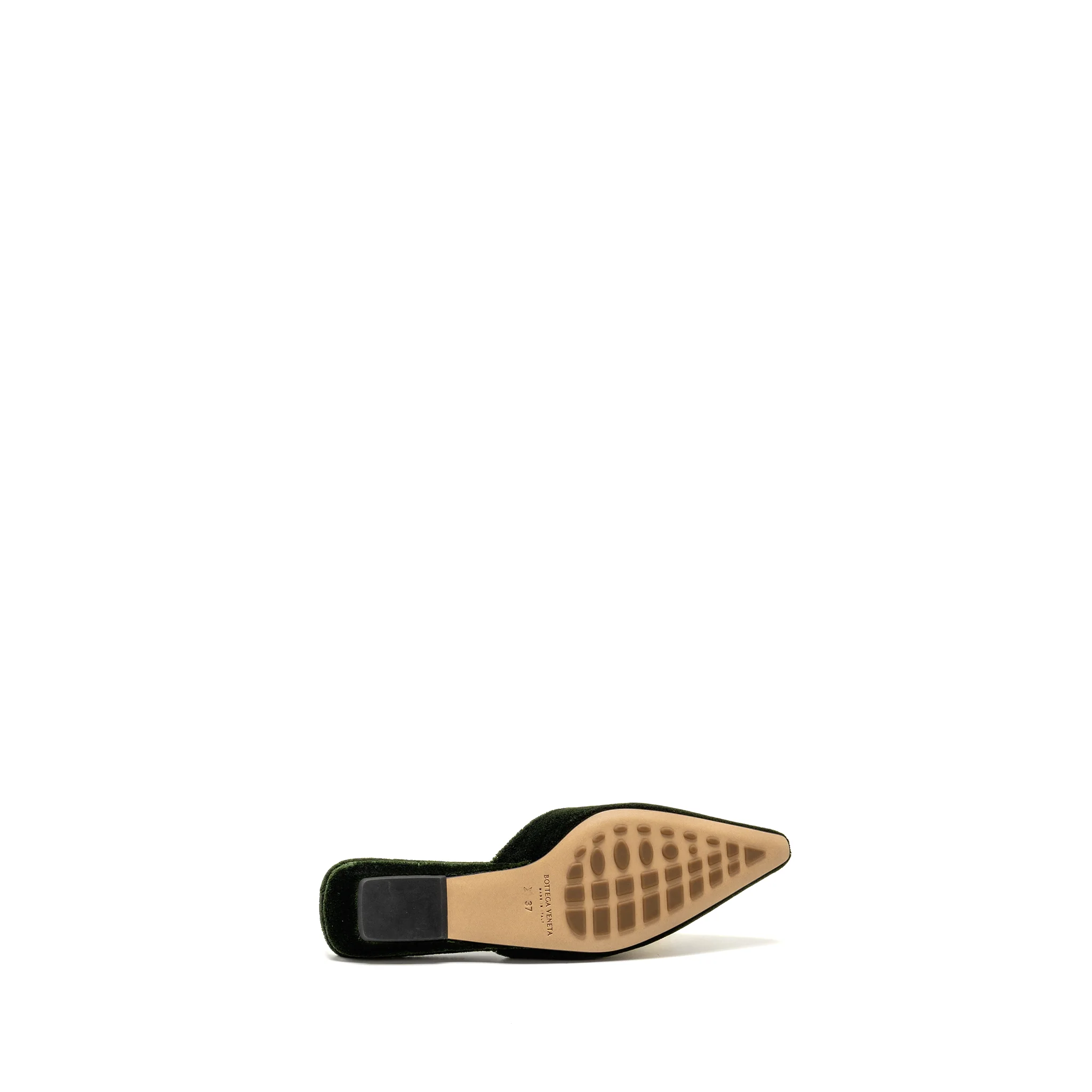 Bottega Veneta Size 37 Point Flat Carpet/Leather Green - Image 6