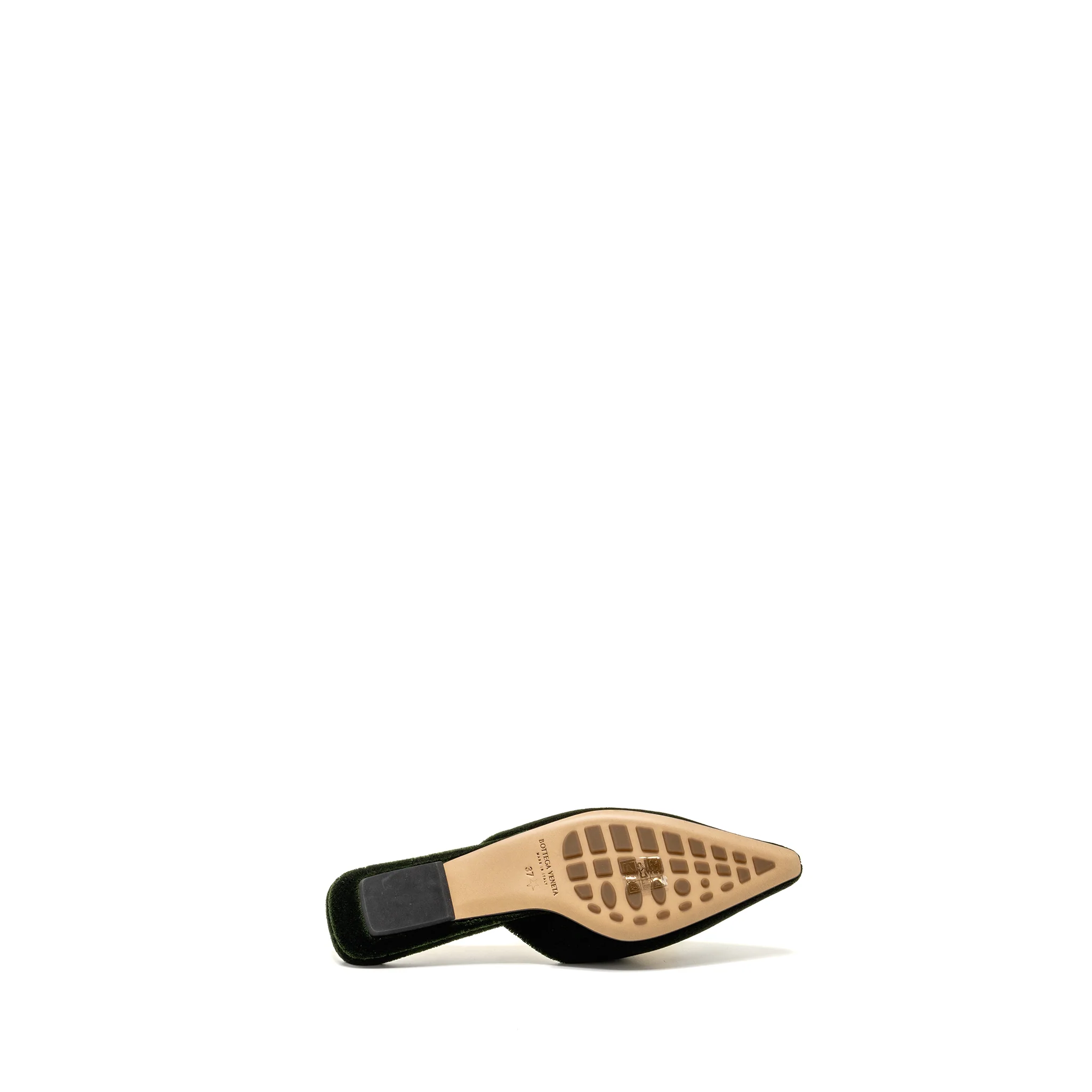 Bottega Veneta Size 37 Point Flat Carpet/Leather Green - Image 7