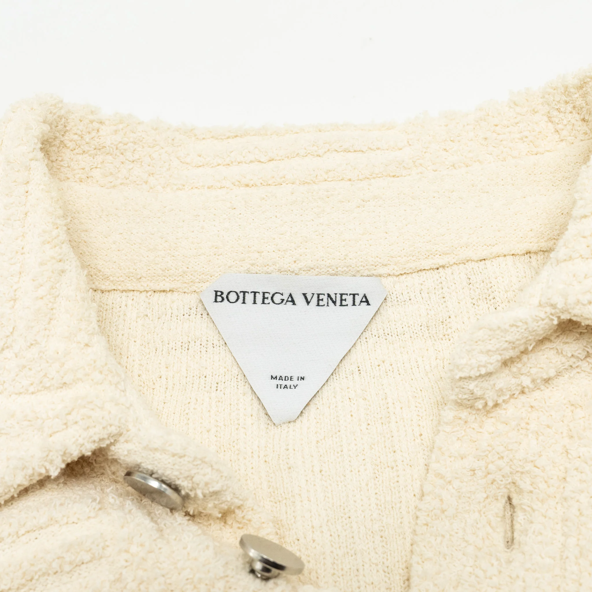 Bottega Veneta Size S Intrecciato Jacquard Terry Worker Jacket Cotton White - Image 6