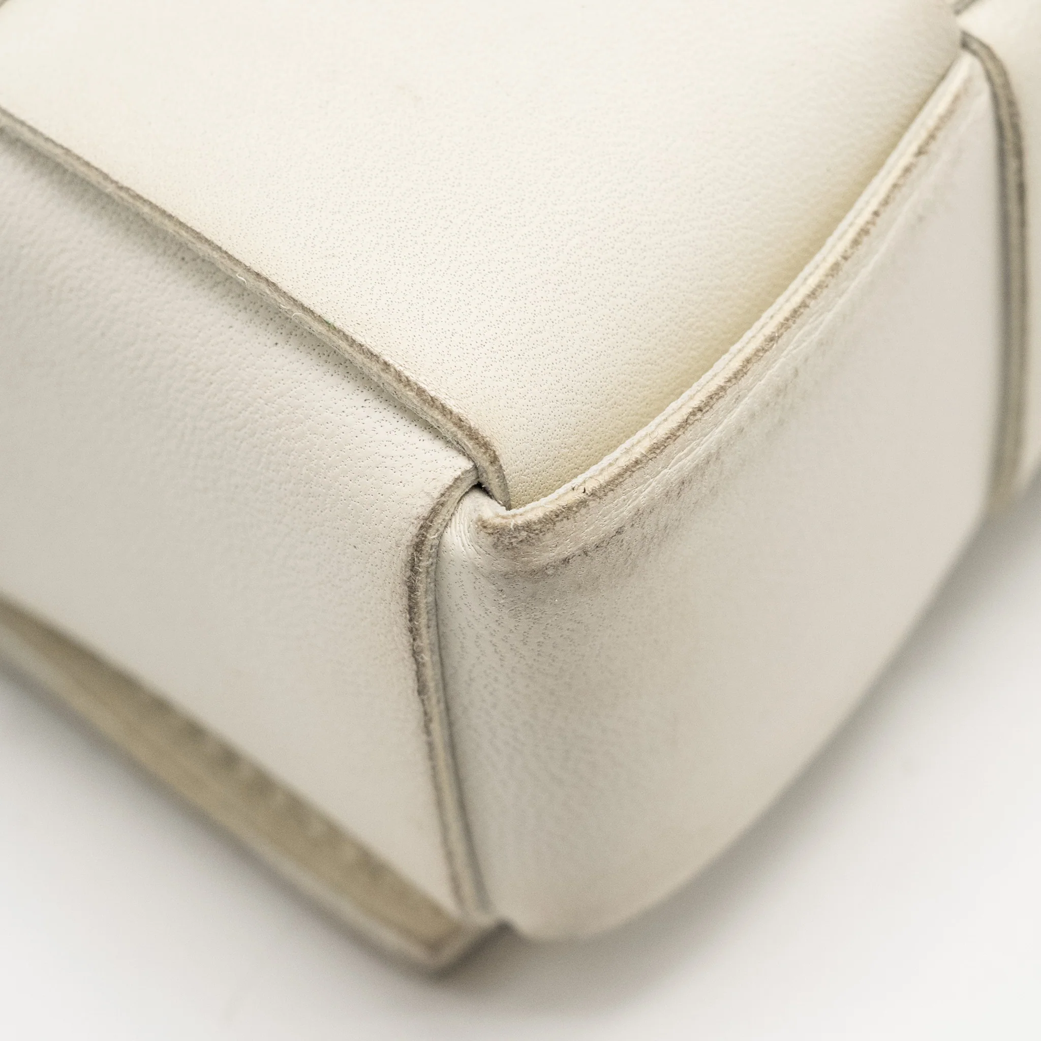 Bottega Veneta Small Cassette Bag Lambskin White SHW - Image 11