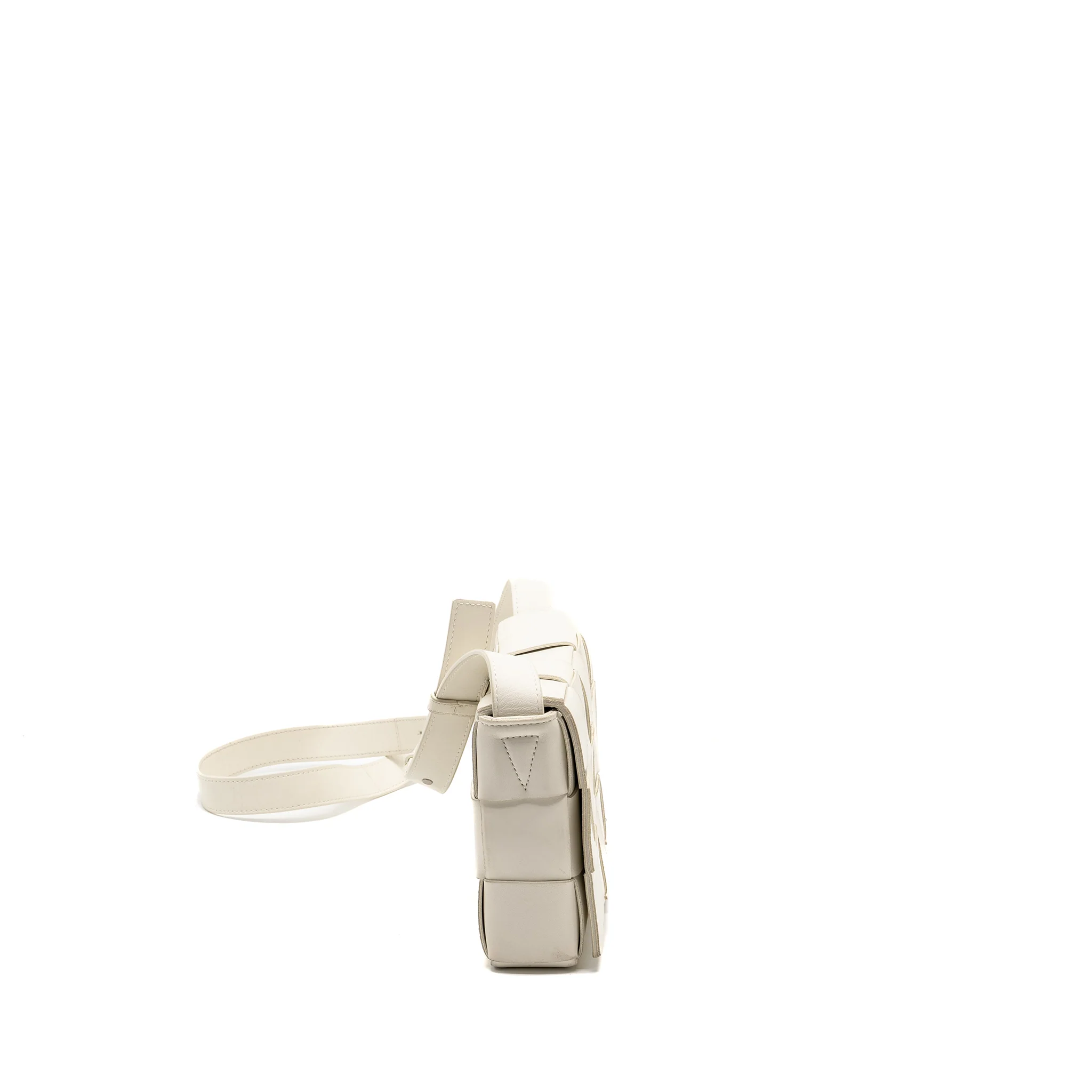 Bottega Veneta Small Cassette Bag Lambskin White SHW - Image 3