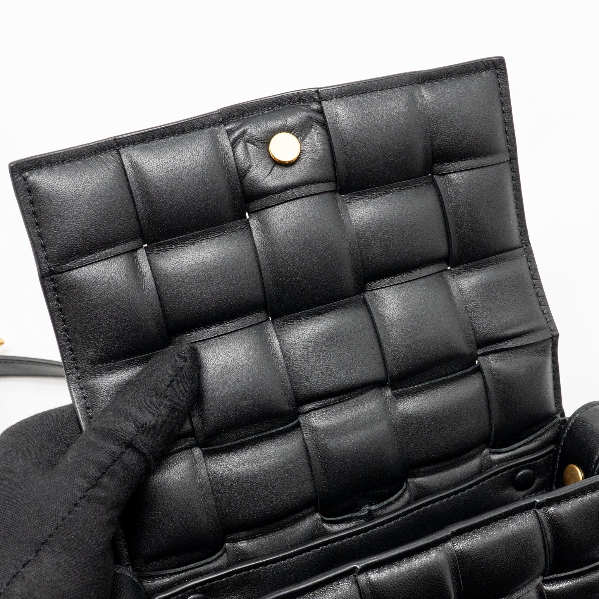 Bottega Veneta Small Padded Cassette Bag Lambskin Black GHW - Image 9