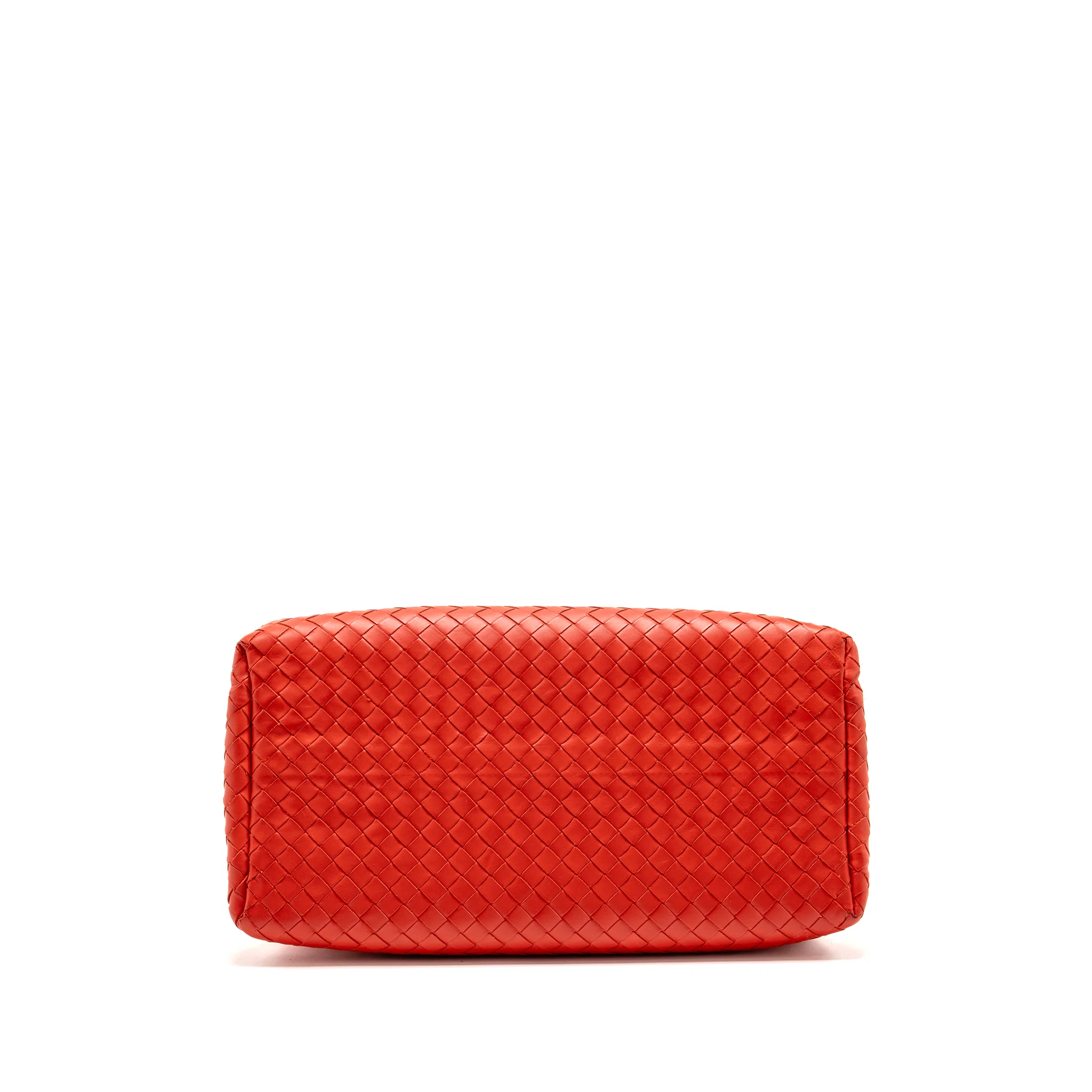Bottega Veneta Small Roma Tote Bag Intrecciato Leather Red Gunmetal Tone Hardware - Image 6