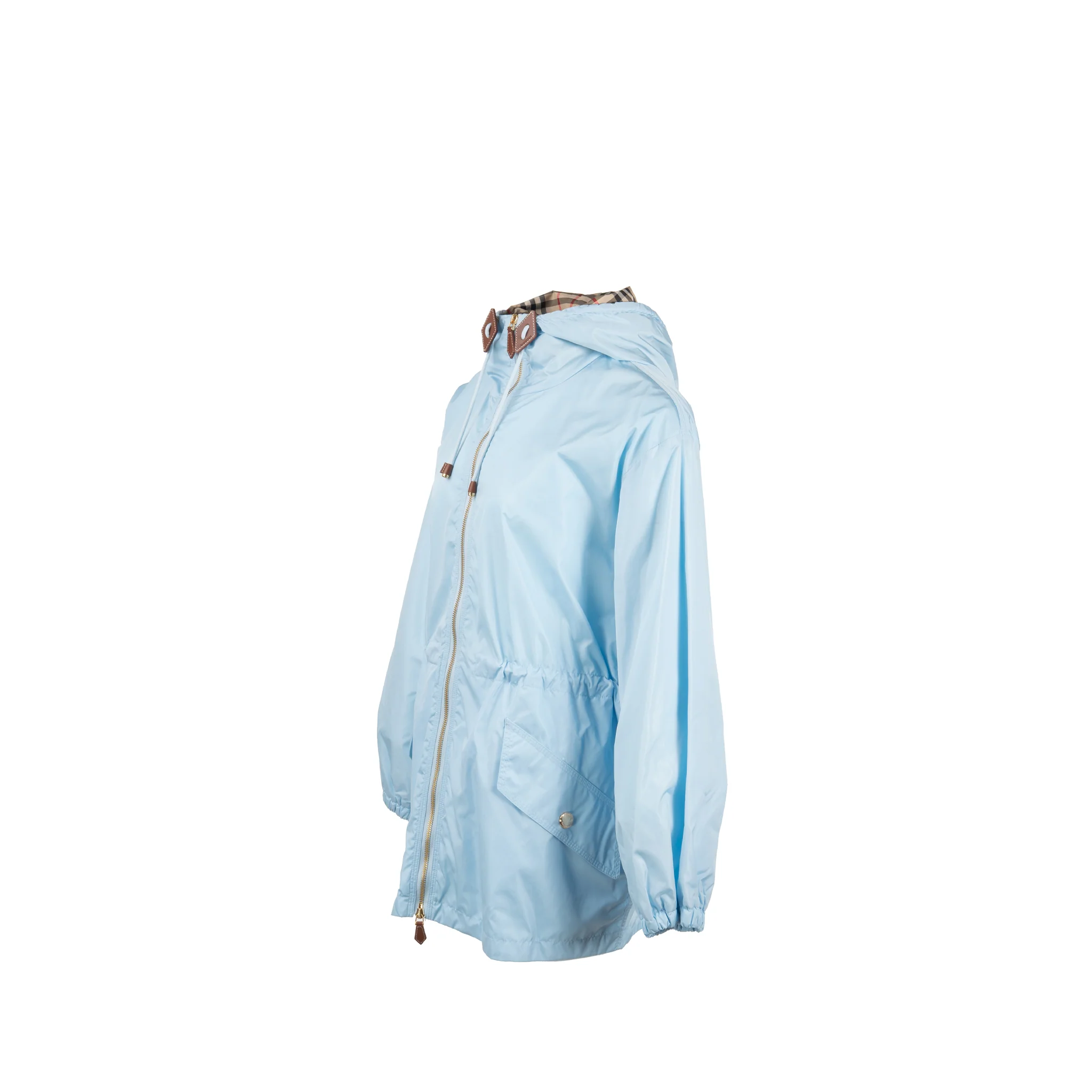 Burberry Size UK 10 Nylon Hooded Jacket Light Blue - Image 3