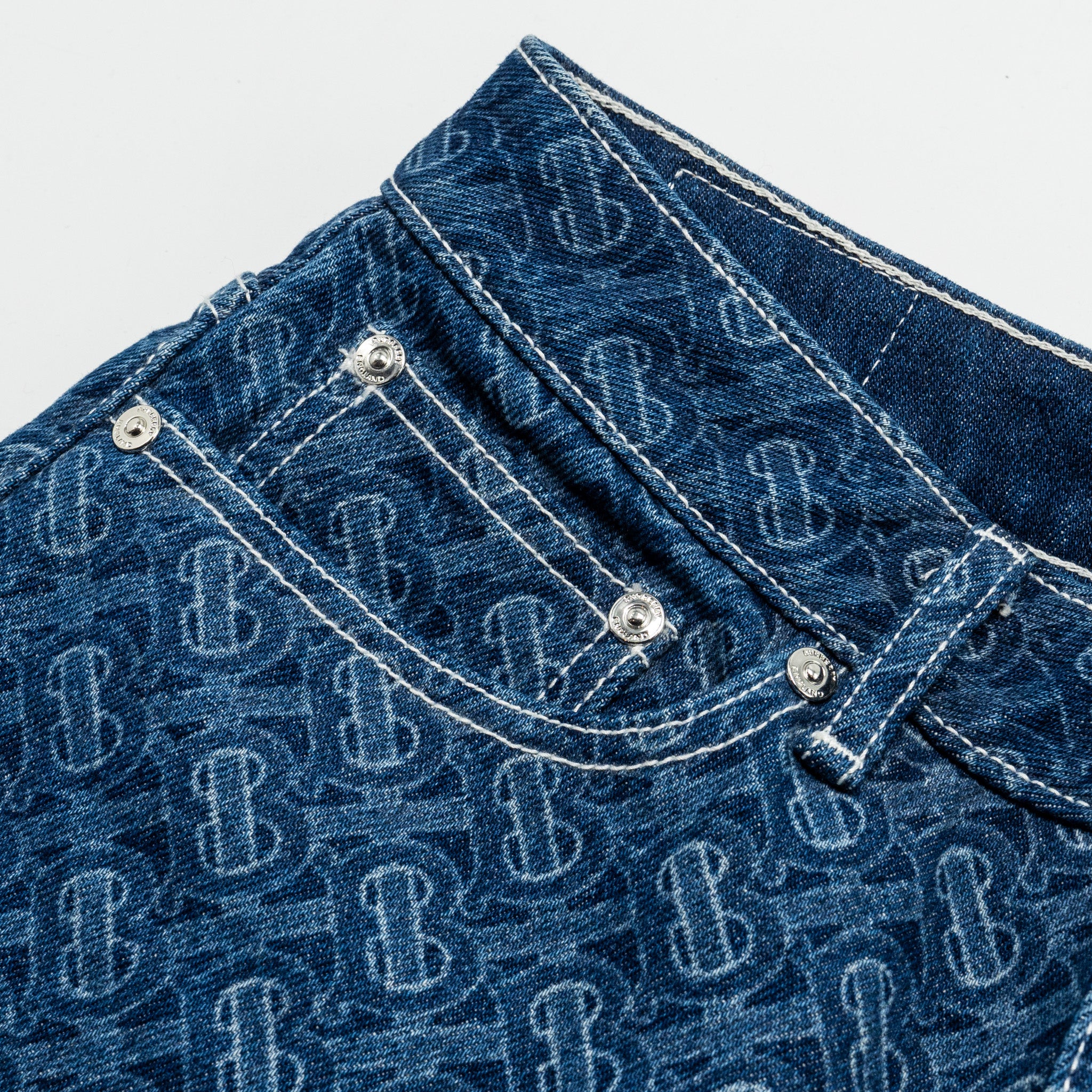 Burberry Size 25 Skinny Mid-Rise Monogram pattern Denim Jeans Cotton Blue - Image 6