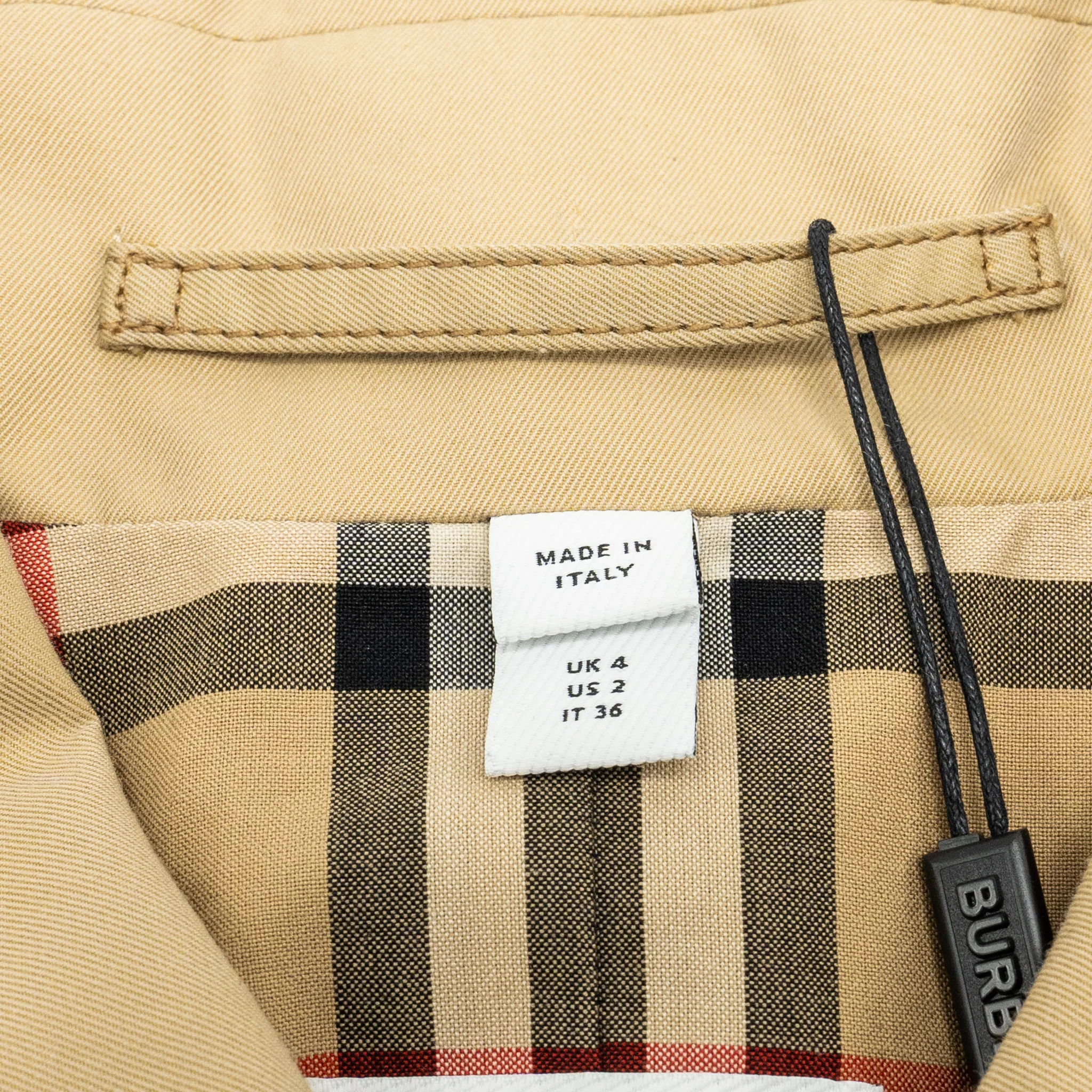 Burberry Size IT36 Corset-Belt Long Gabardine Trench Coat Cotton Light Beige - Image 5